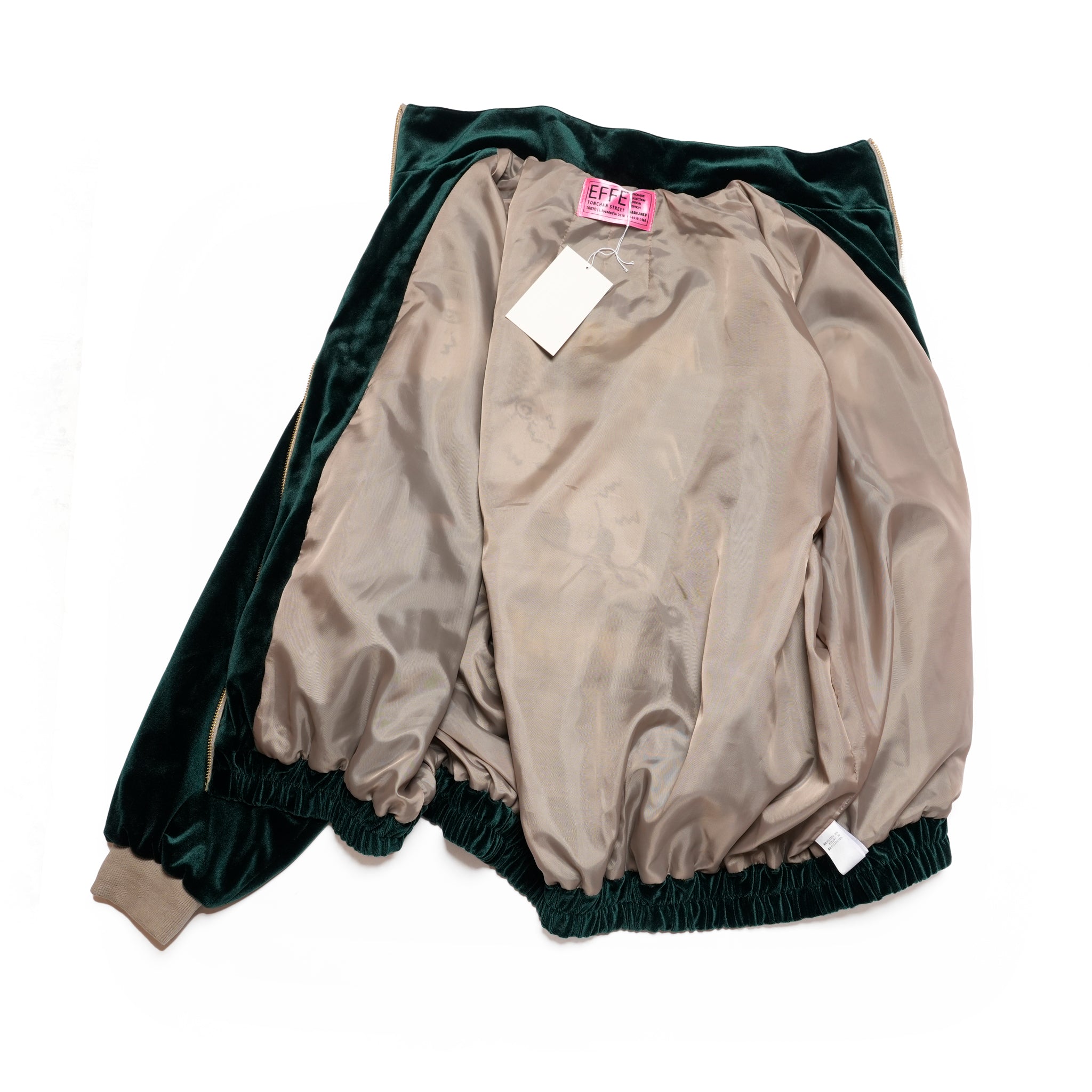 ef404-08 | Suka velour high neck jacket | Color:Wine/Green【EFFECTEN_エフェクテン】