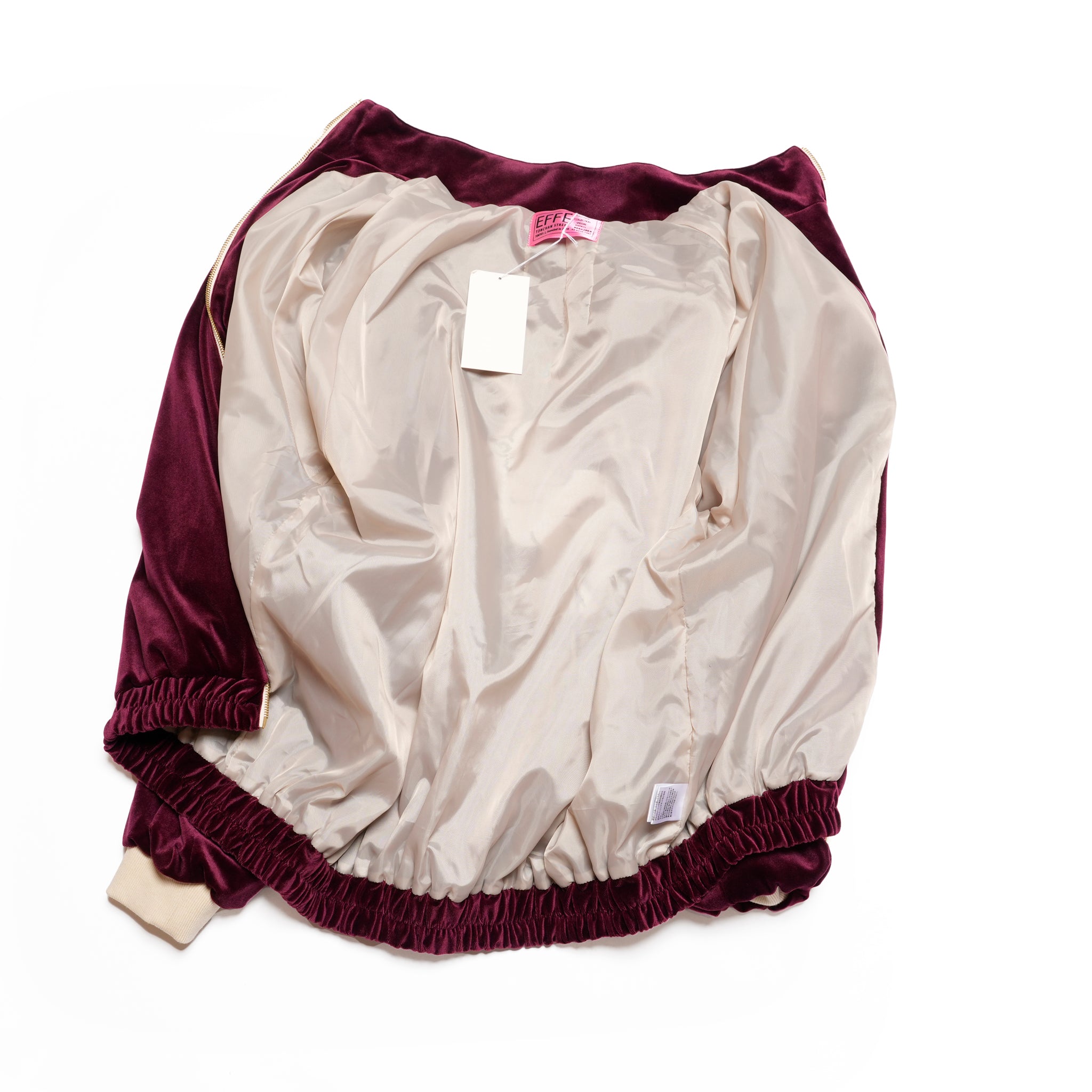 ef404-08 | Suka velour high neck jacket | Color:Wine/Green【EFFECTEN_エフェクテン】