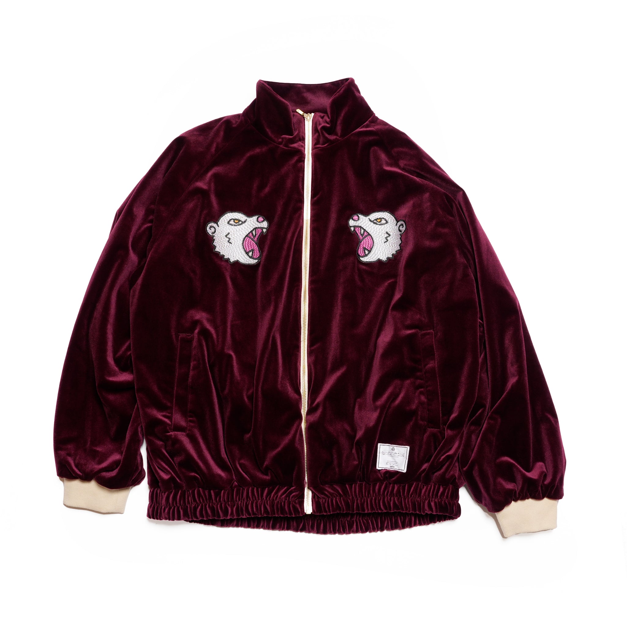 ef404-08 | Suka velour high neck jacket | Color:Wine/Green【EFFECTEN_エフェクテン】