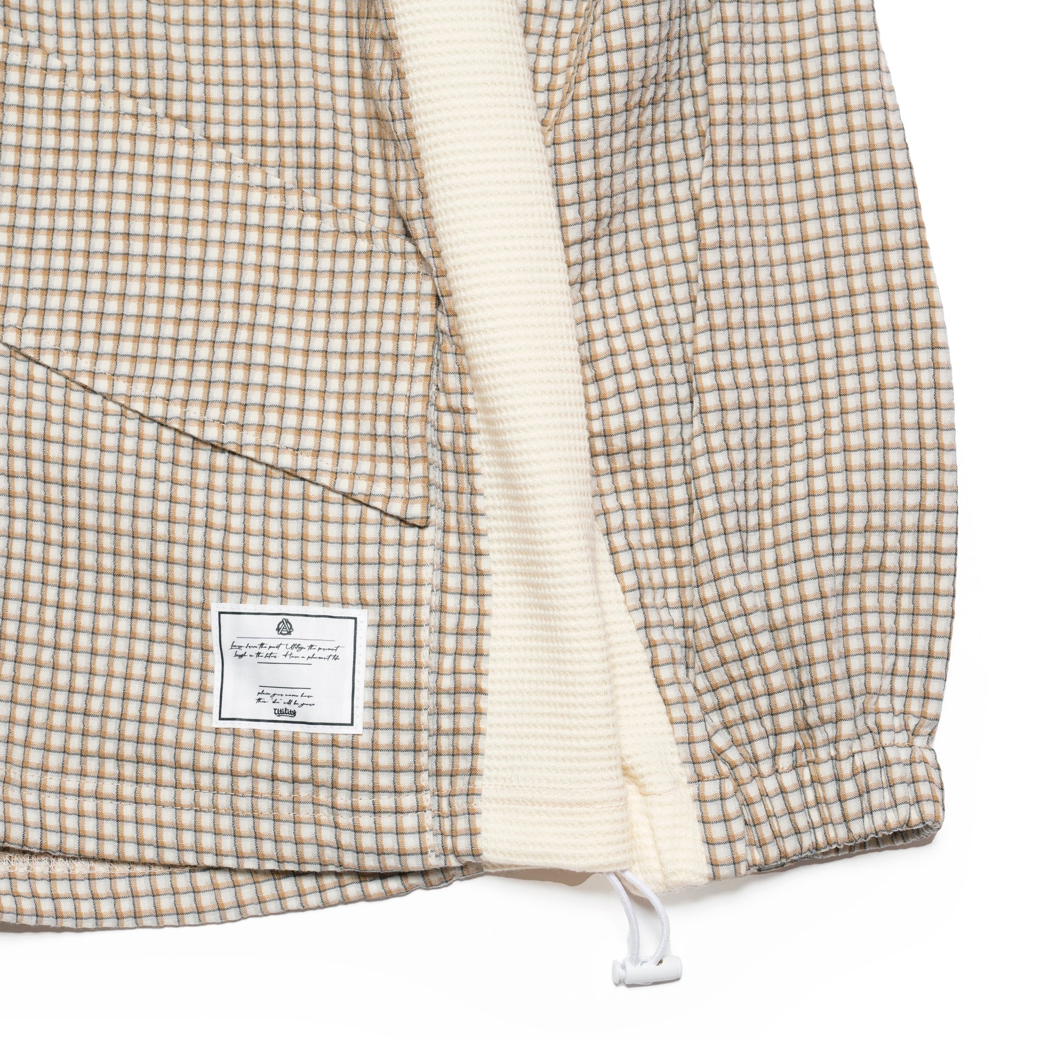 ef404-04 | Check half zip hoodie| Color:Cream【EFFECTEN_エフェクテン】