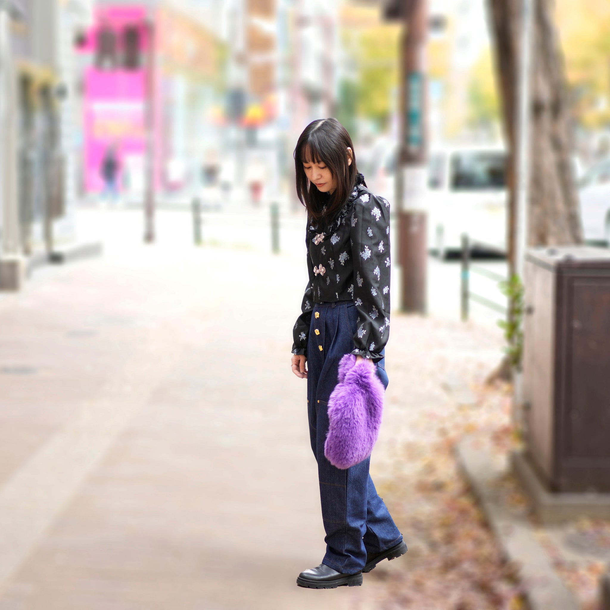 31SJ00TO581BLK | Onyx Floral Top | Color:Black【SISTER JANE_シスタージェーン】【archive】