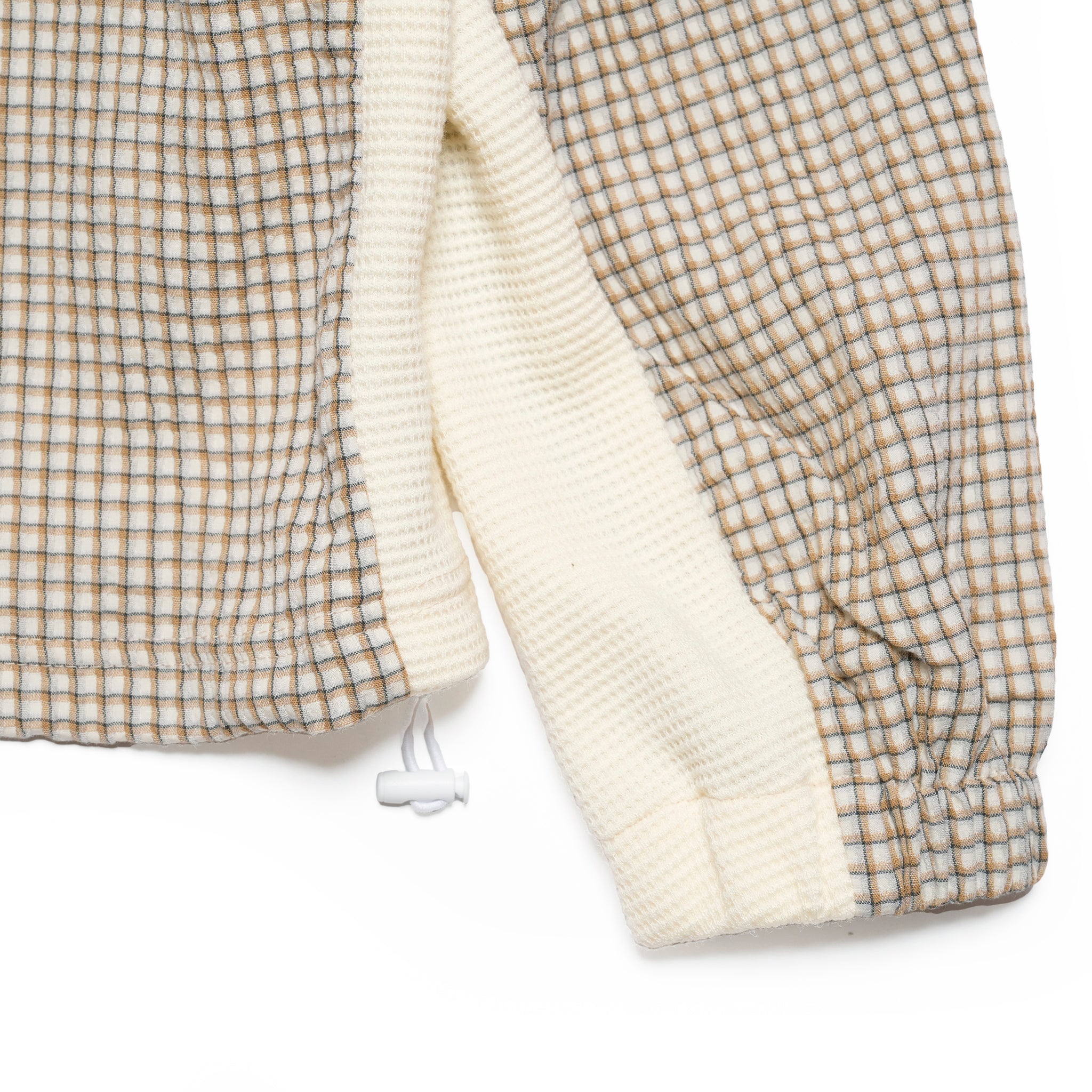 ef404-04 | Check half zip hoodie| Color:Cream【EFFECTEN_エフェクテン】