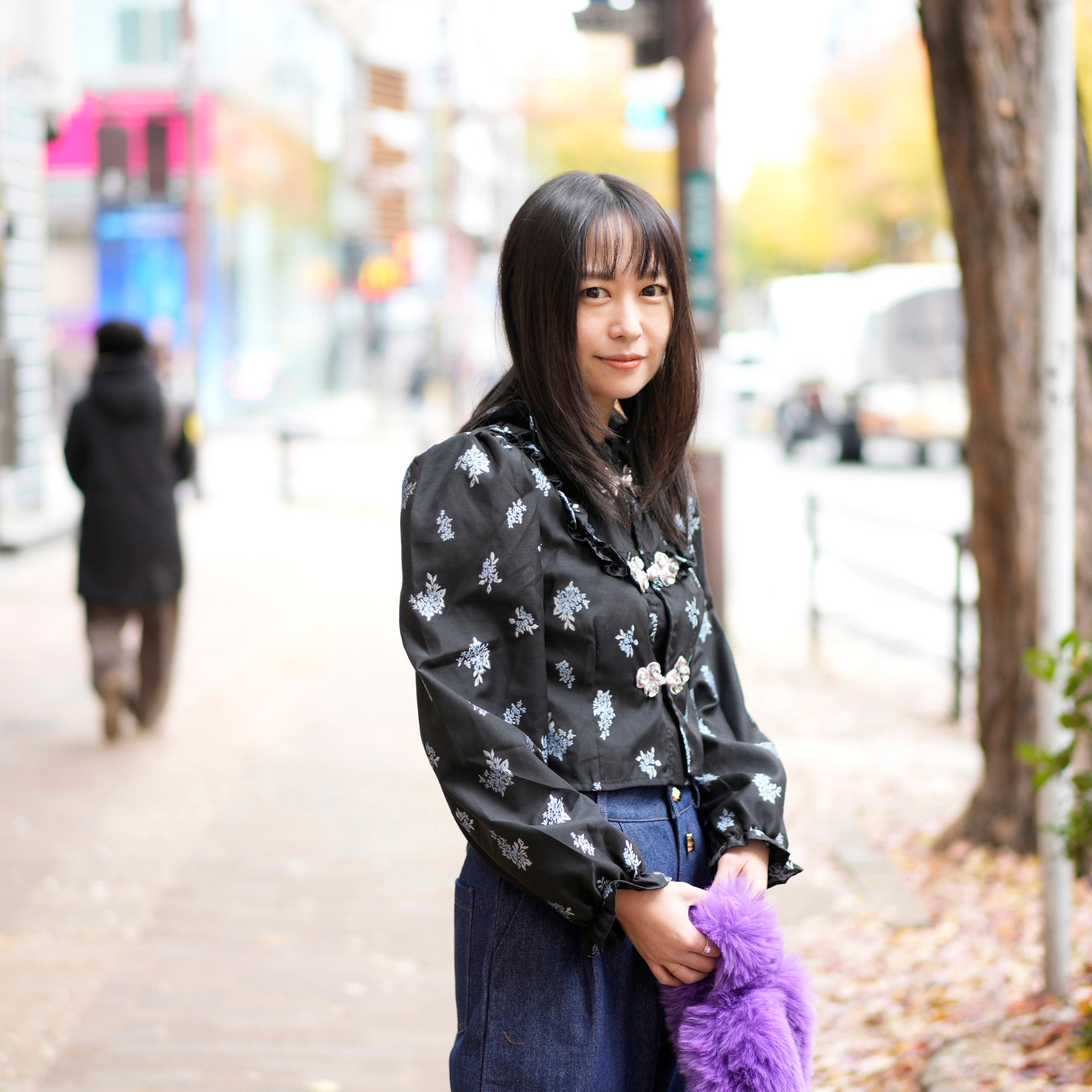 31SJ00TO581BLK | Onyx Floral Top | Color:Black【SISTER JANE_シスタージェーン】【archive】