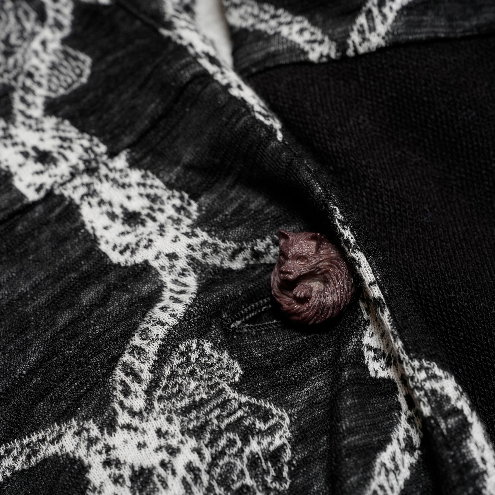 Origin Jacquard Mix Gawn | Color_Black | No_bsd25aw-10_black【BEDSIDEDRAMA_ベッドサイドドラマ】