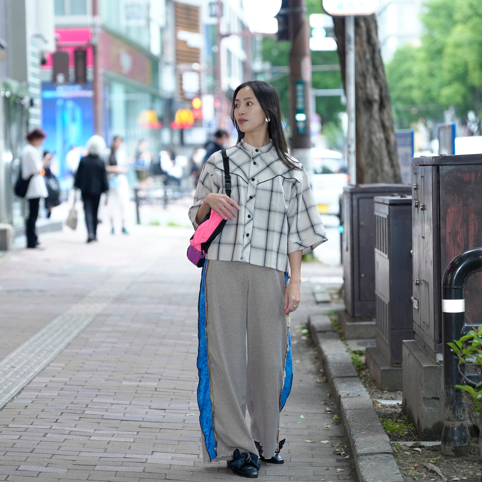 MIL25HBL3144 | CURVED YOKE SHIRTS | Color:Bluecheck/Graygecheck【KHA:KI_カーキ】