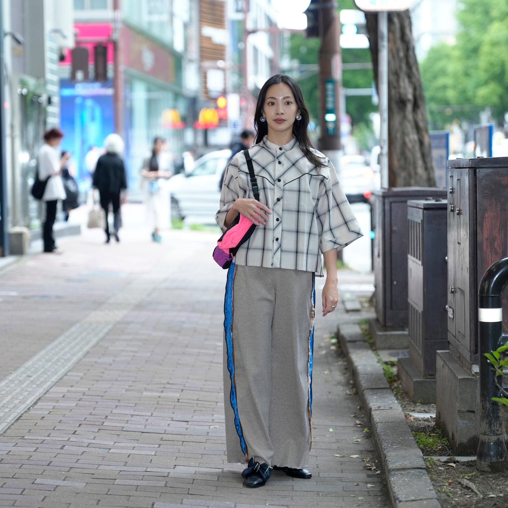 MIL25HBL3144 | CURVED YOKE SHIRTS | Color:Bluecheck/Graygecheck【KHA:KI_カーキ】