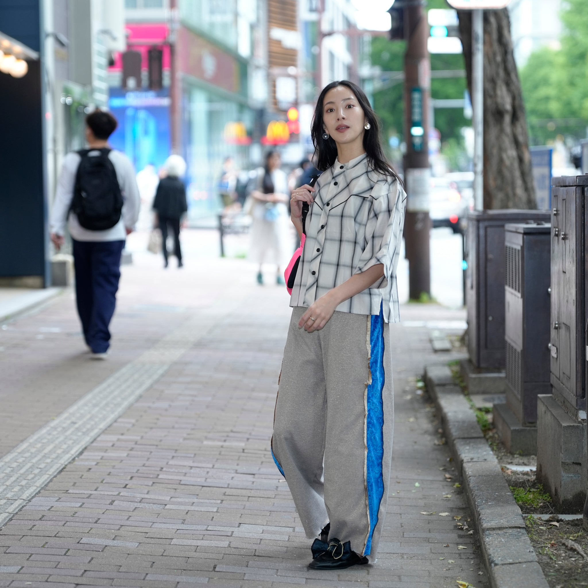 MIL25HBL3144 | CURVED YOKE SHIRTS | Color:Bluecheck/Graygecheck【KHA:KI_カーキ】