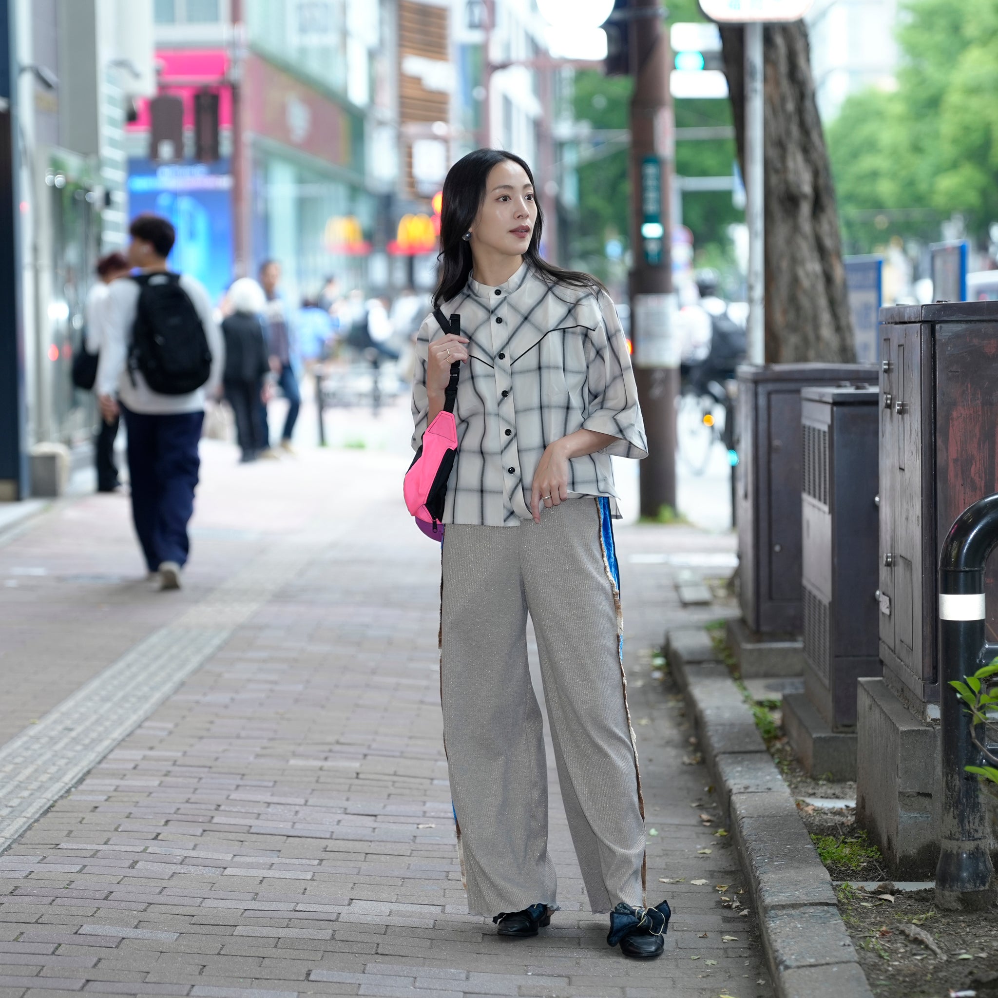 MIL25HBL3144 | CURVED YOKE SHIRTS | Color:Bluecheck/Graygecheck【KHA:KI_カーキ】
