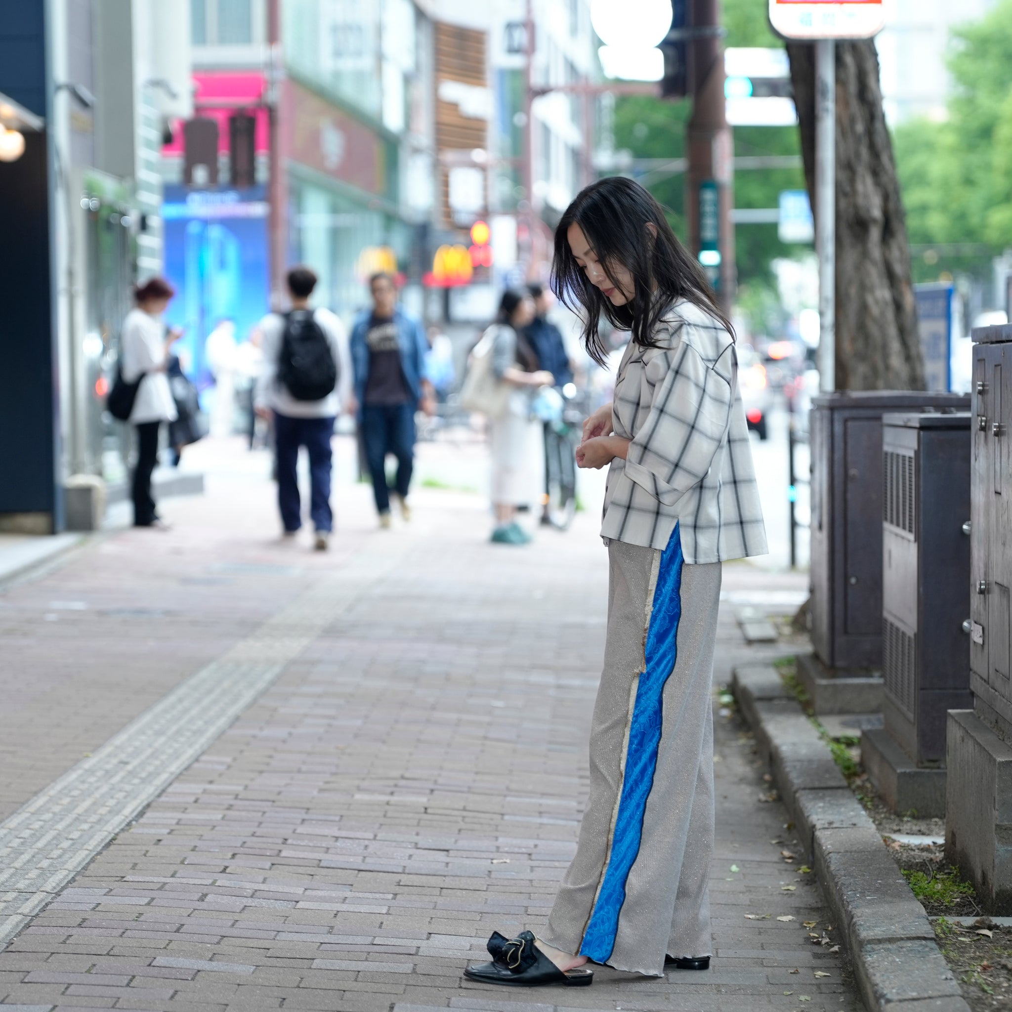 MIL25HBL3144 | CURVED YOKE SHIRTS | Color:Bluecheck/Graygecheck【KHA:KI_カーキ】