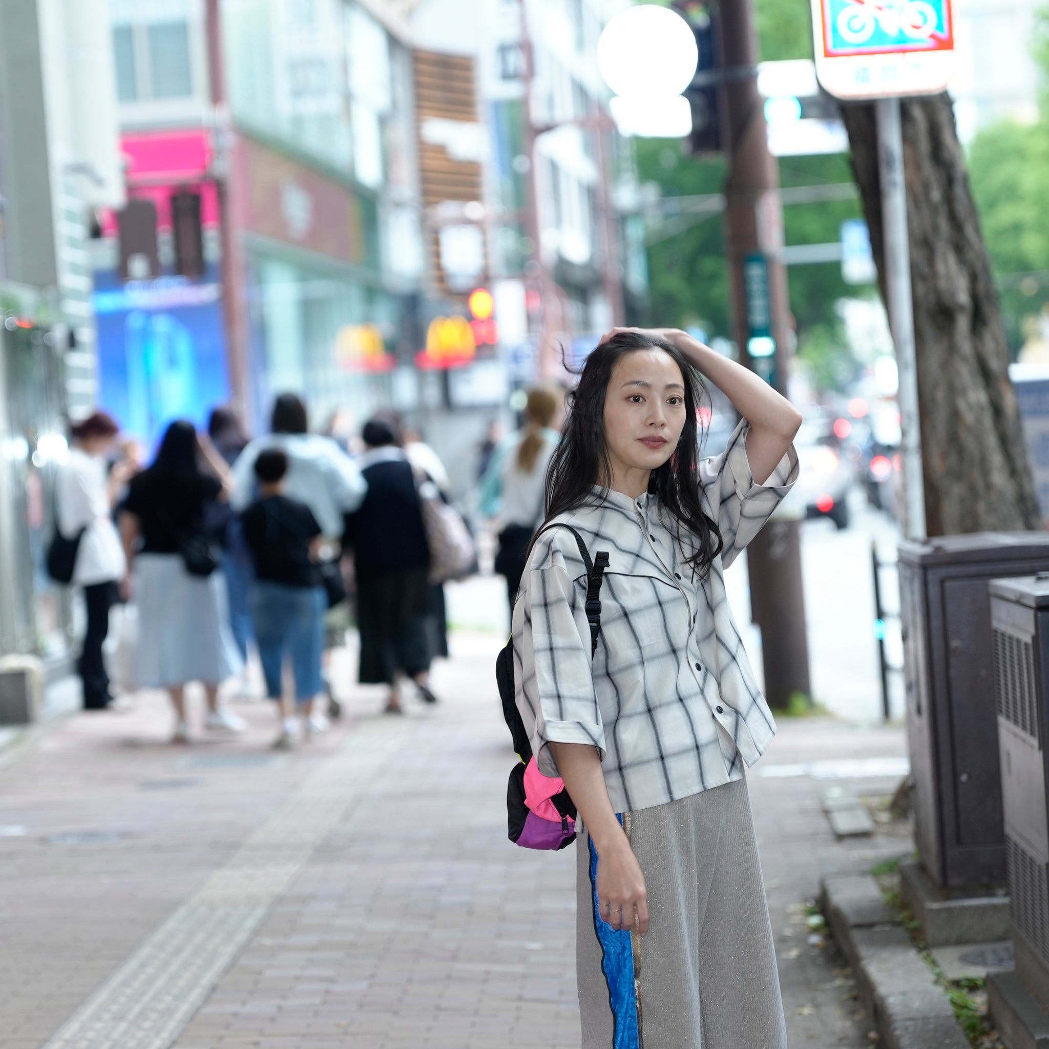 MIL25HBL3144 | CURVED YOKE SHIRTS | Color:Bluecheck/Graygecheck【KHA:KI_カーキ】
