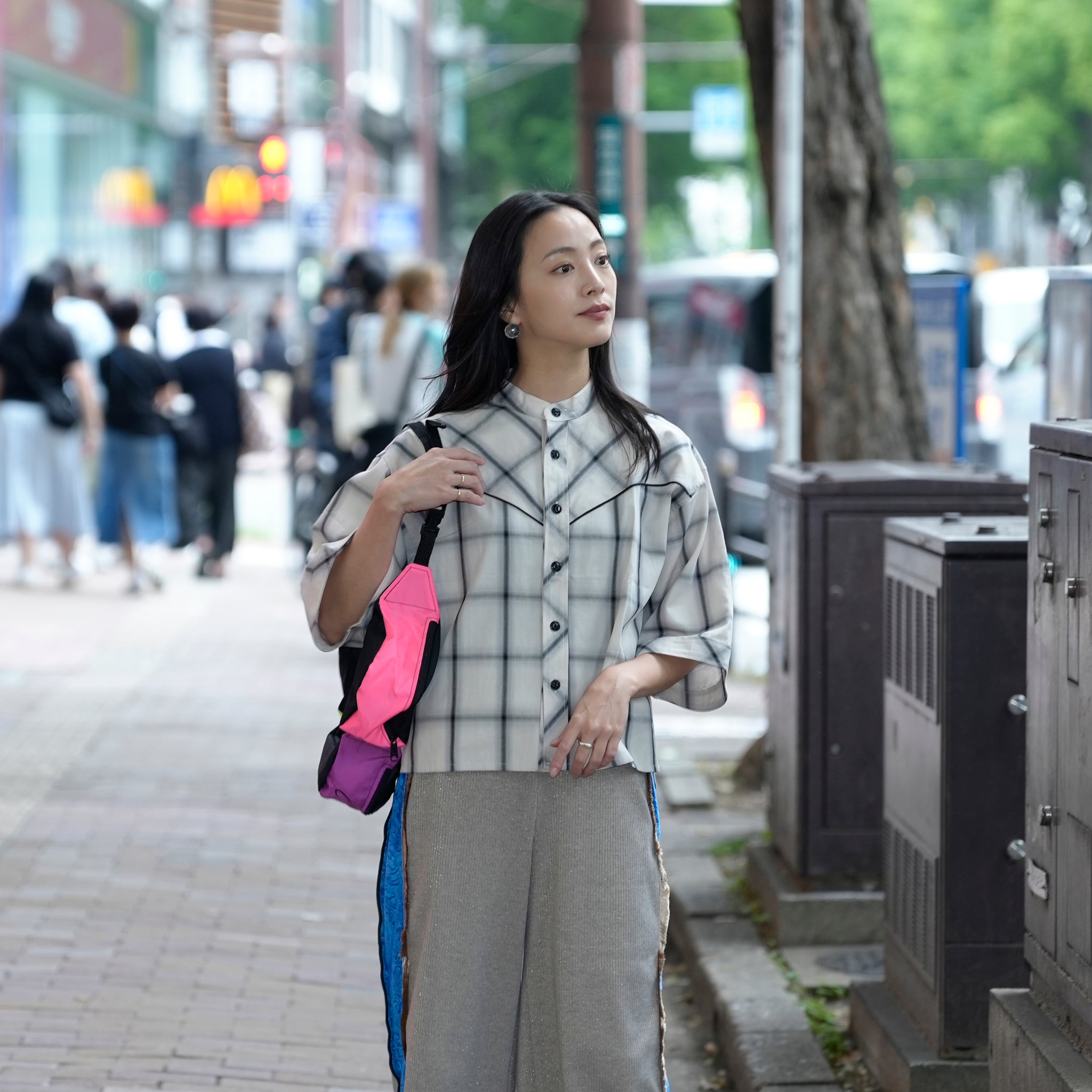 MIL25HBL3144 | CURVED YOKE SHIRTS | Color:Bluecheck/Graygecheck【KHA:KI_カーキ】