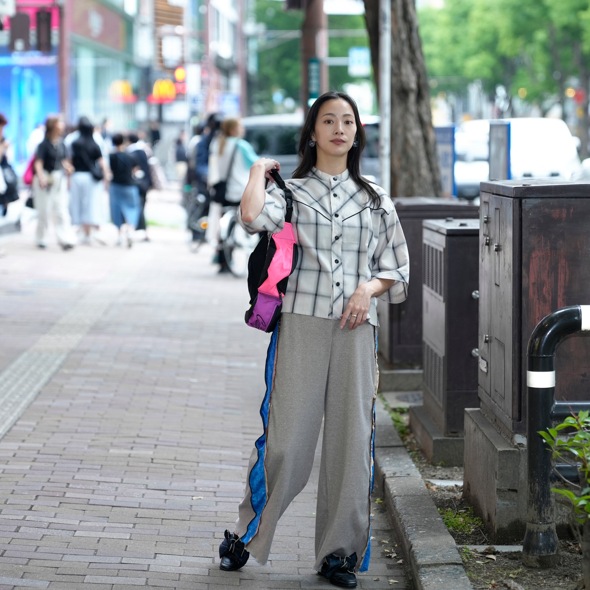 MIL25HBL3144 | CURVED YOKE SHIRTS | Color:Bluecheck/Graygecheck【KHA:KI_カーキ】