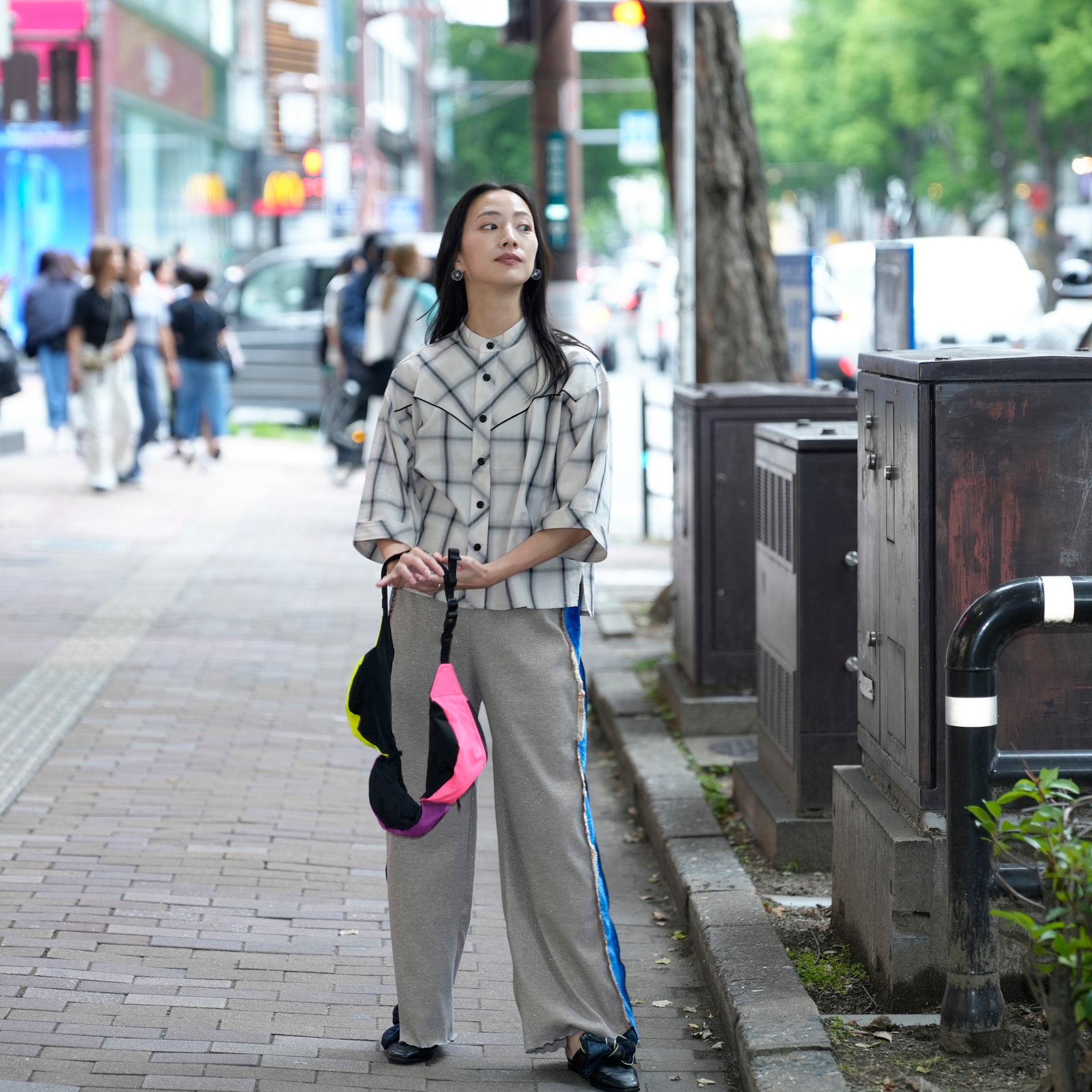 MIL25HBL3144 | CURVED YOKE SHIRTS | Color:Bluecheck/Graygecheck【KHA:KI_カーキ】