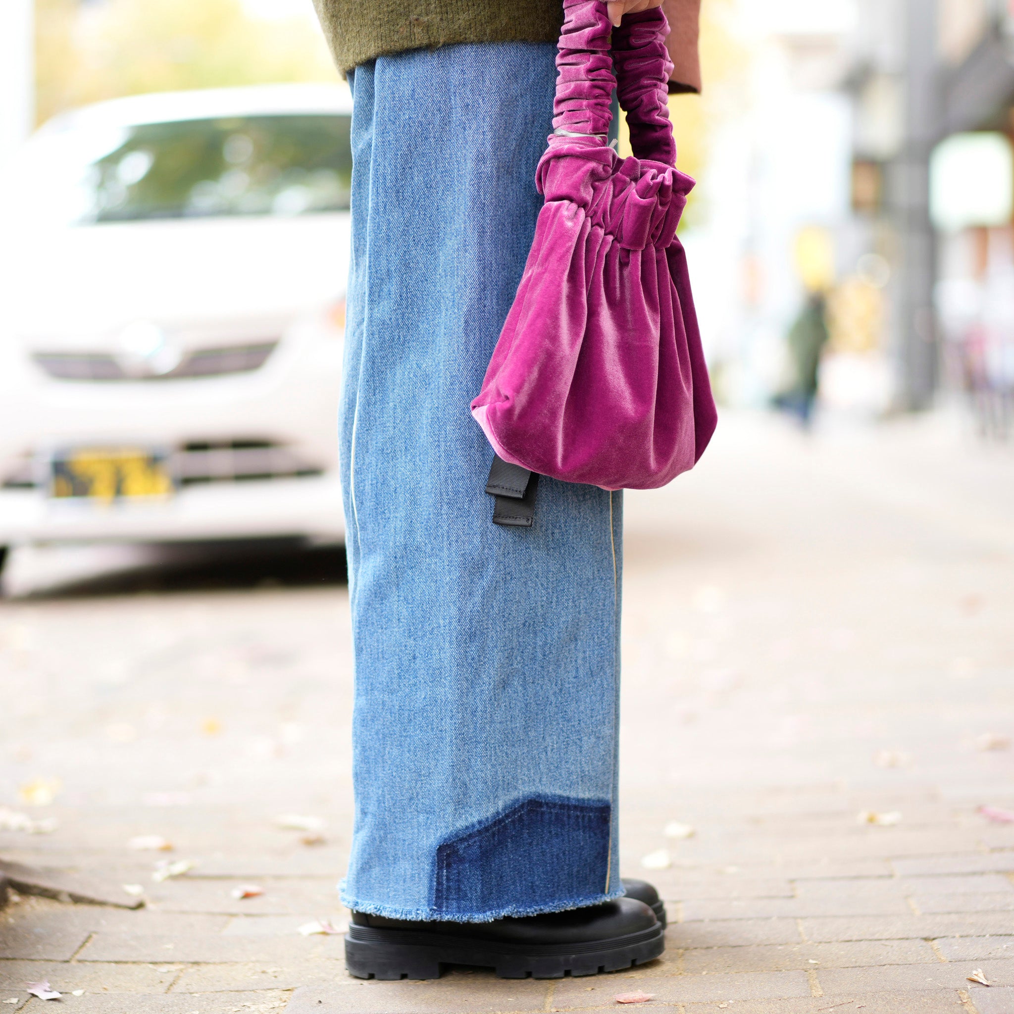 WHT24FAC4005_PINK | velour gather mini bag | Color:Pink【WHYTO_ホワイト】【ネコポス選択可能】