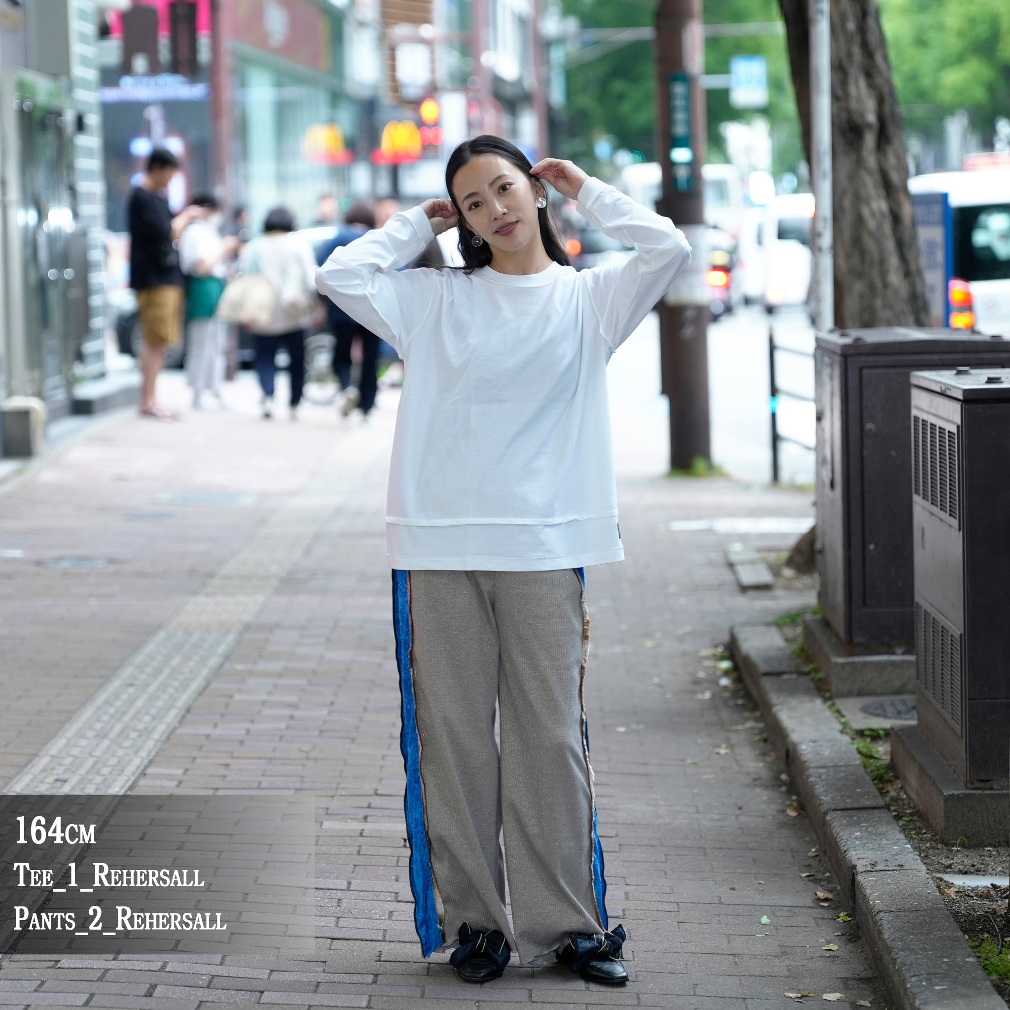 WP1103_Blue | フリンジラメパンツ | Color:Blue【REHERSALL_リハーズオール】