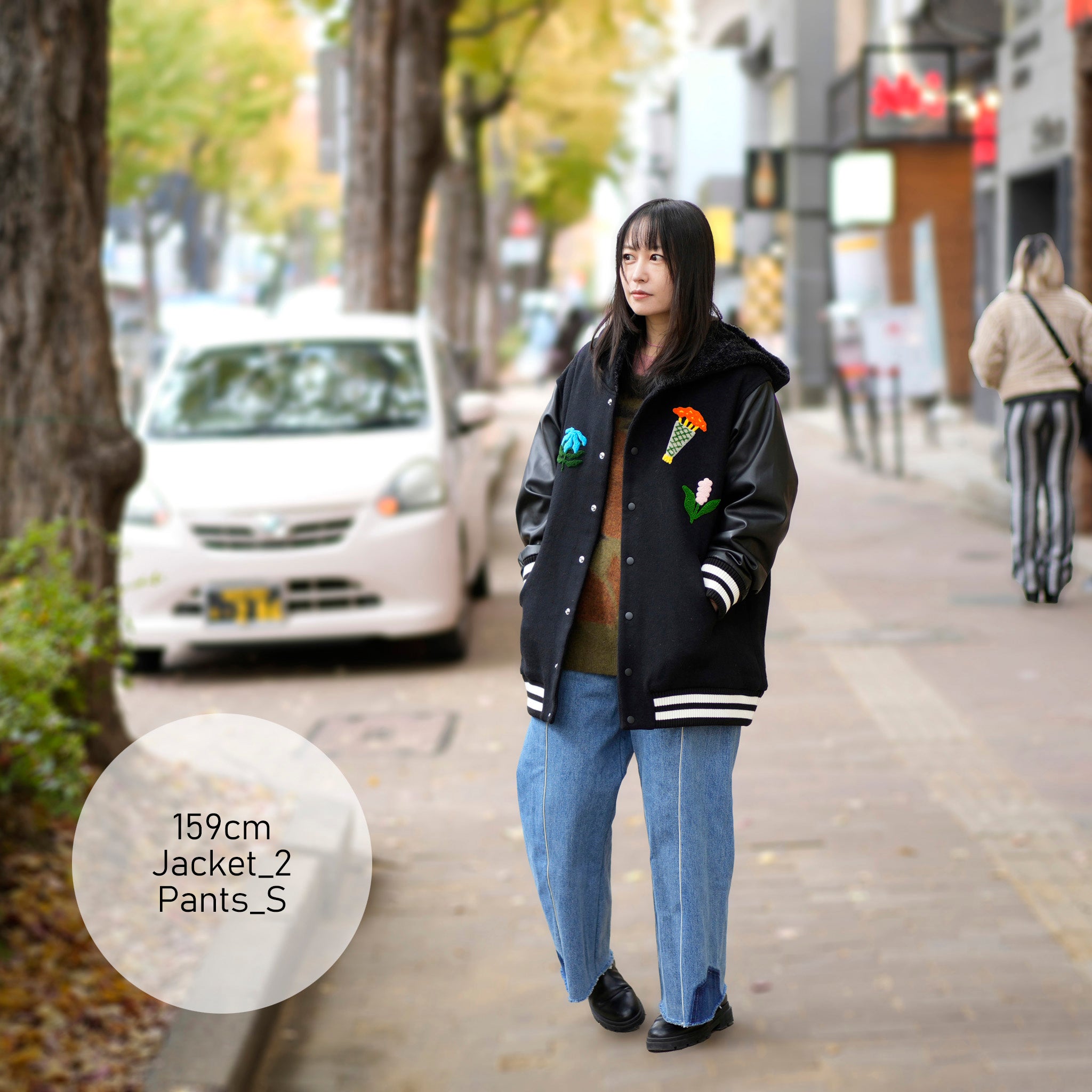 BSD24AW-05_BLACK | Flower Sailor Stadium Jacket | Color:Black【BEDSIDEDRAMA_ベッドサイドドラマ】