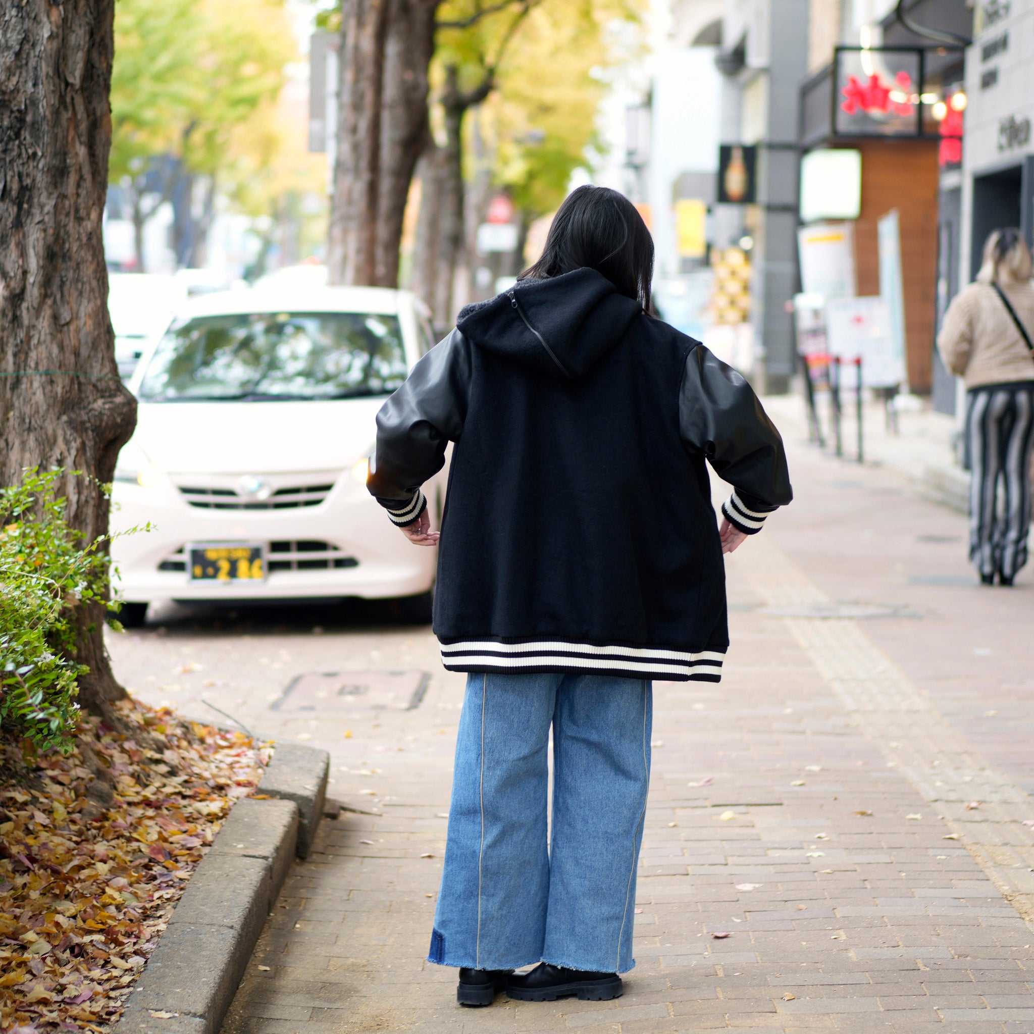 BSD24AW-05_BLACK | Flower Sailor Stadium Jacket | Color:Black【BEDSIDEDRAMA_ベッドサイドドラマ】