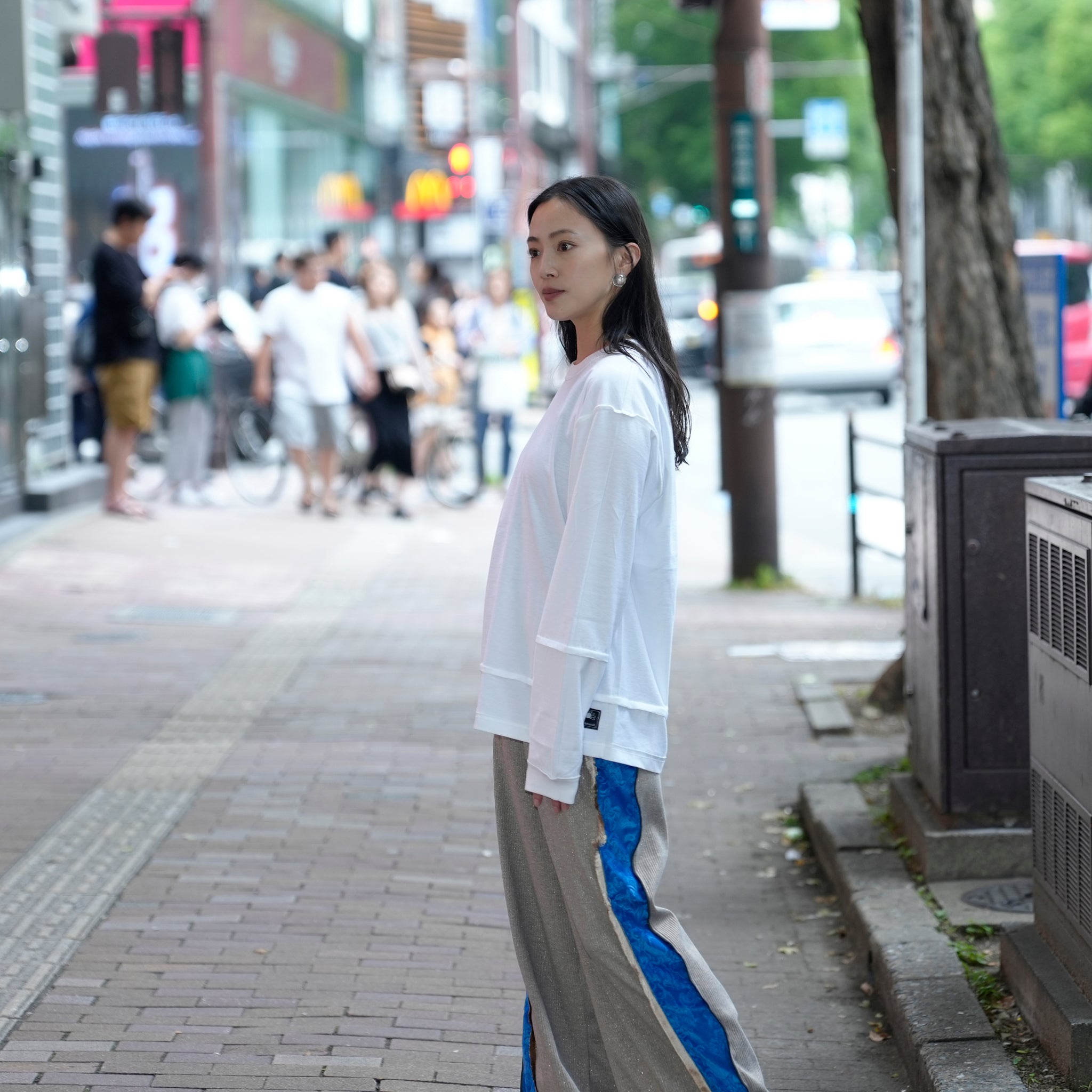 WP1103_Blue | フリンジラメパンツ | Color:Blue【REHERSALL_リハーズオール】