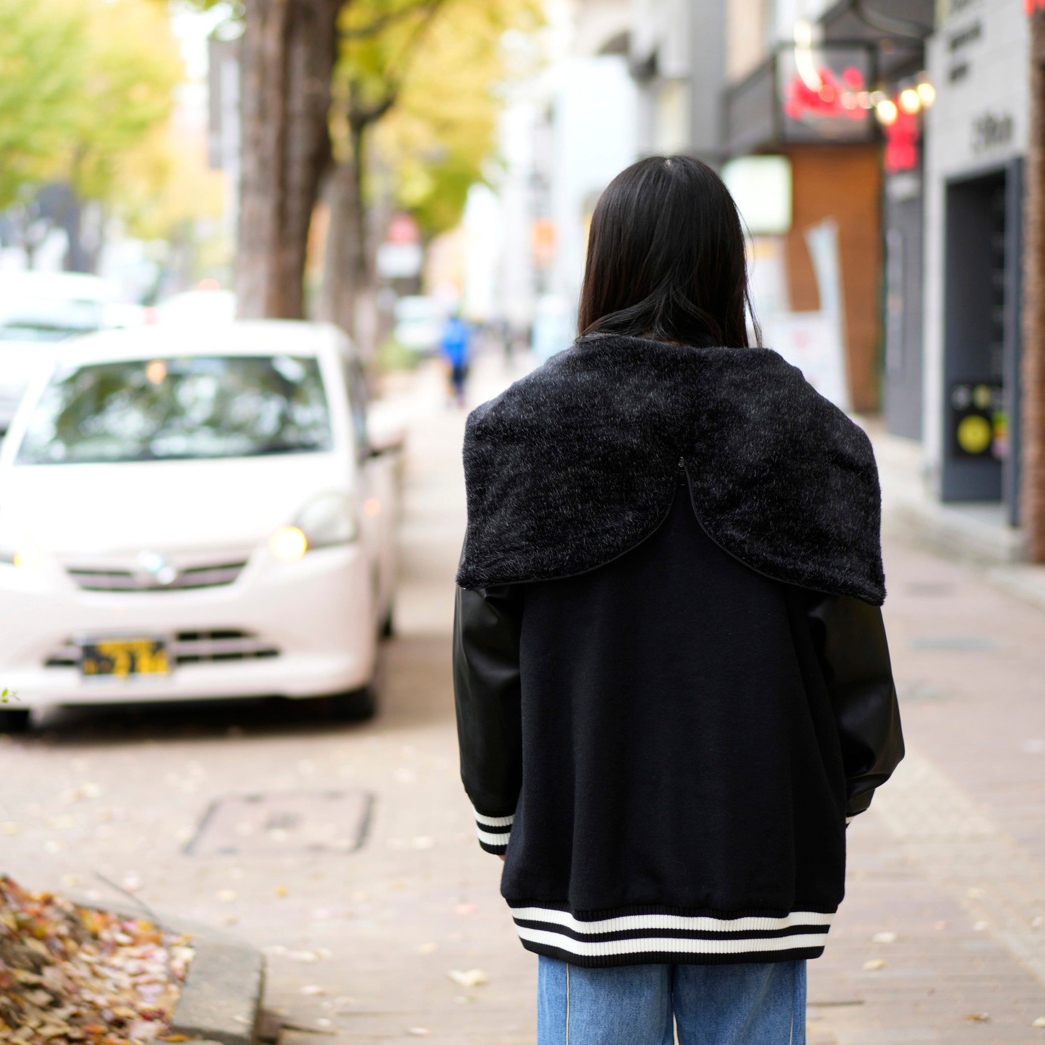 BSD24AW-05_BLACK | Flower Sailor Stadium Jacket | Color:Black【BEDSIDEDRAMA_ベッドサイドドラマ】