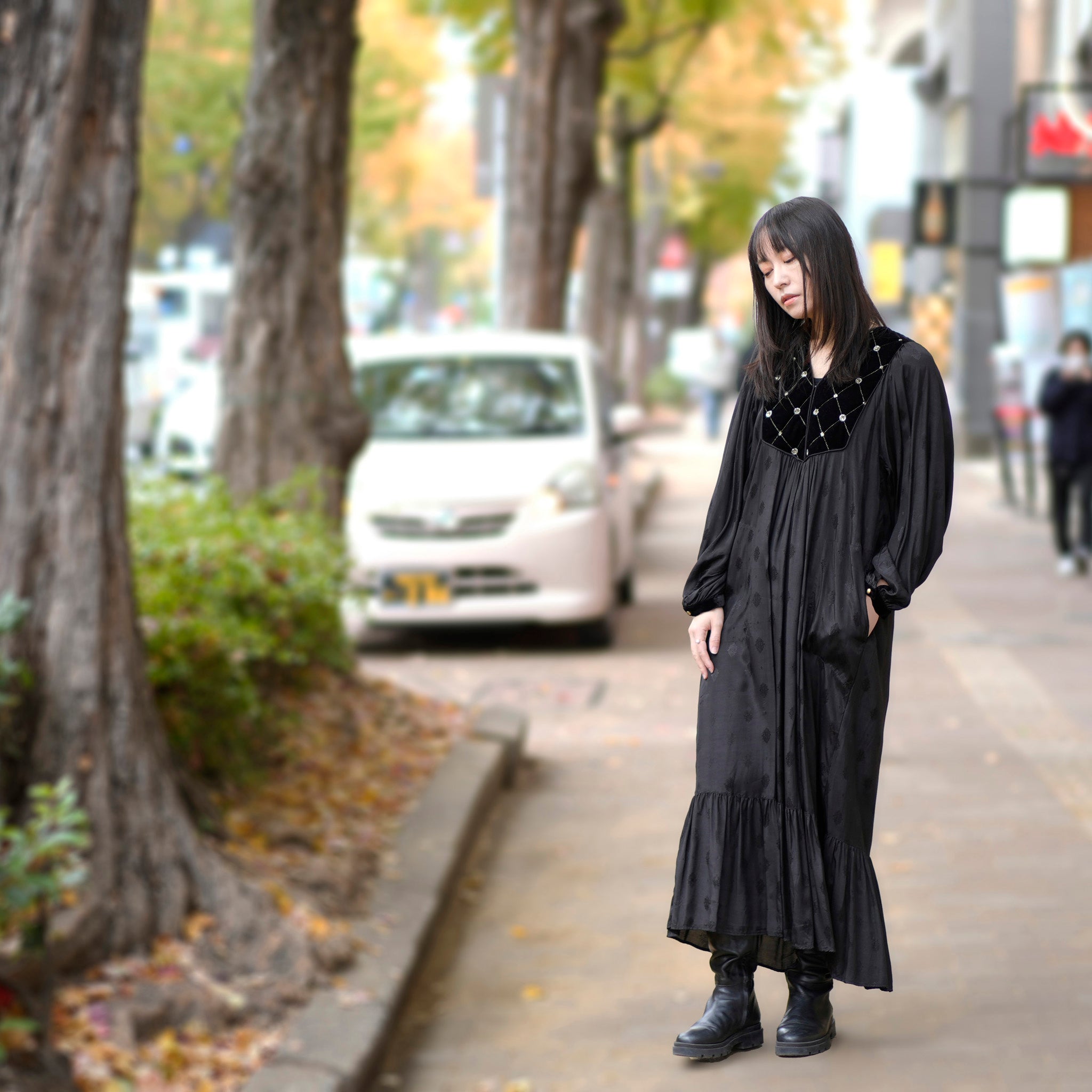 PARVEEN BEADS EMB TASSEL DRESS – Black | SARAMALLIKA