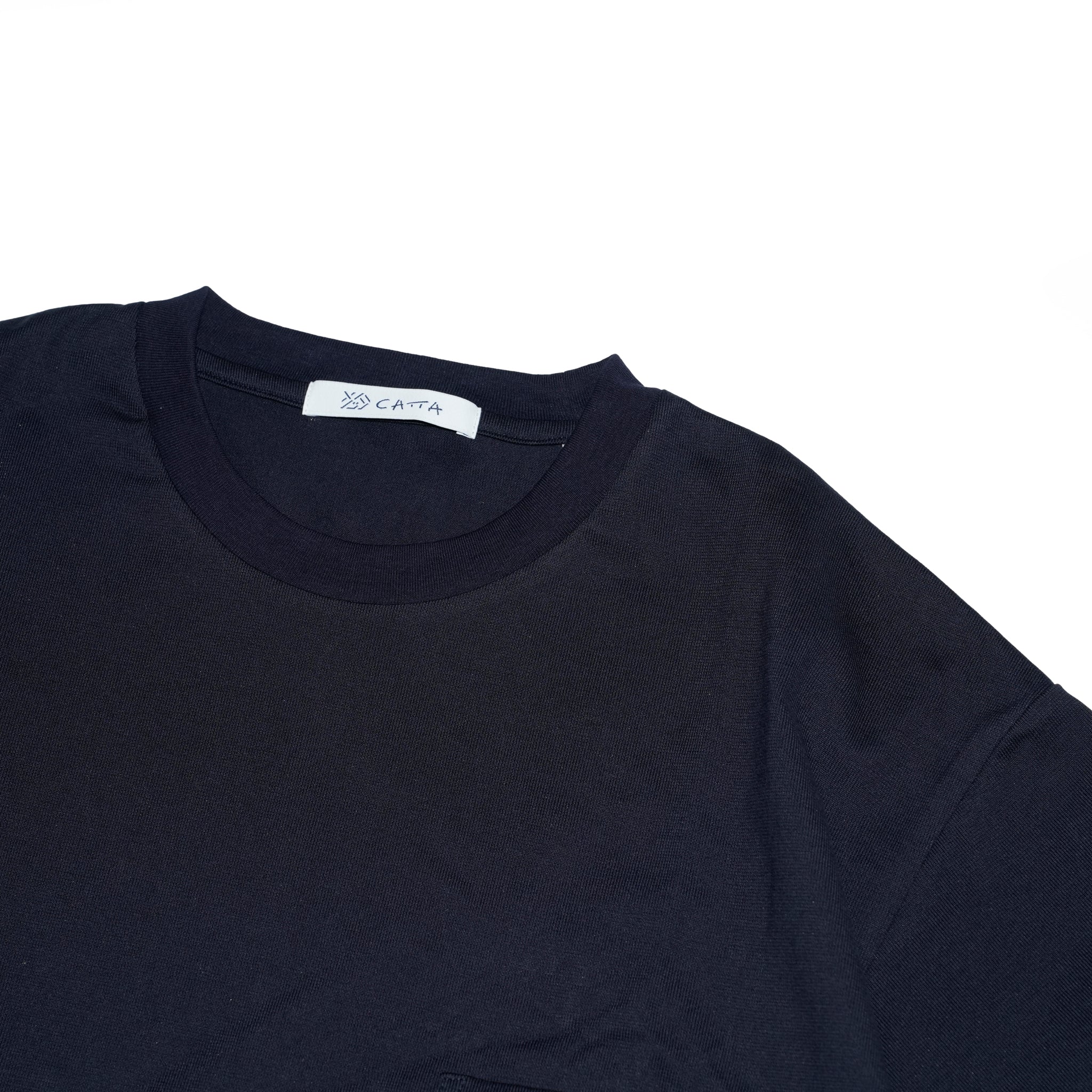 HCPN-02_Navy | AMERICAN CREW NECK PKT T-SHIRT-BALANCIRCULAR | Color:Navy【CATTA SHIRTS_カッタ シャツ】