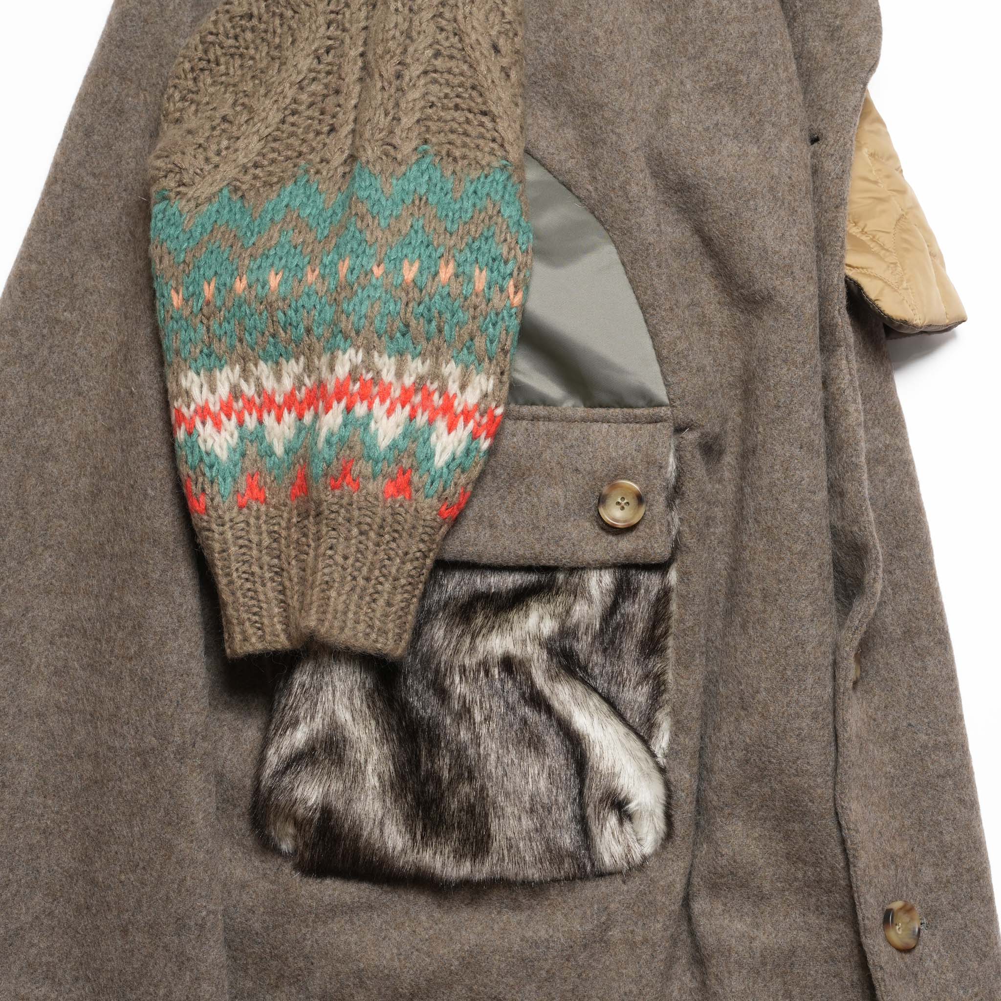 OOPARTS Mix Gawn Coat | Color_Beige | No_bsd25aw-01_beige【BEDSIDEDRAMA_ベッドサイドドラマ】