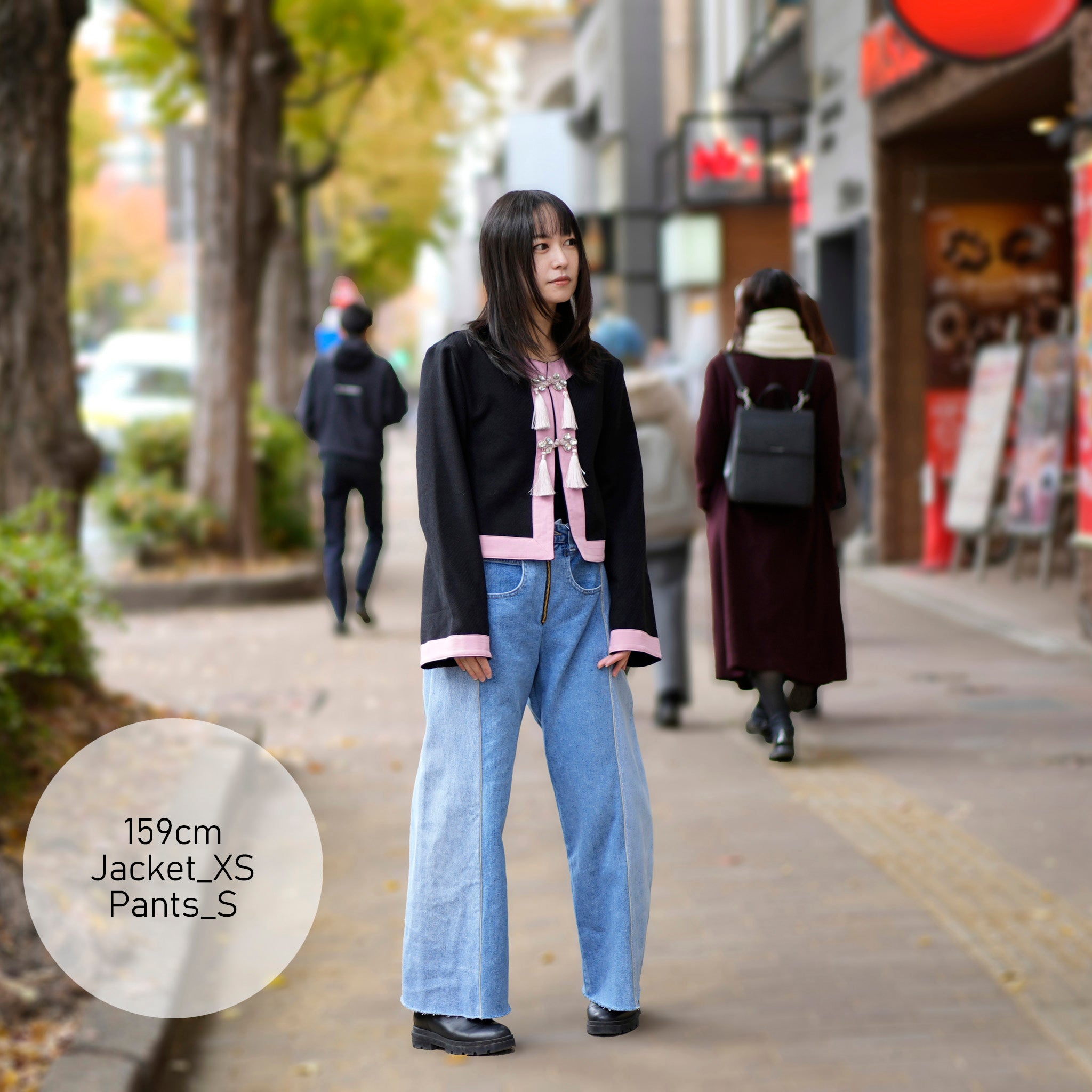 mate-270 | wフレアデニム | Color:Blue | Size:S【REHERSALL_リハーズオール】【archive】