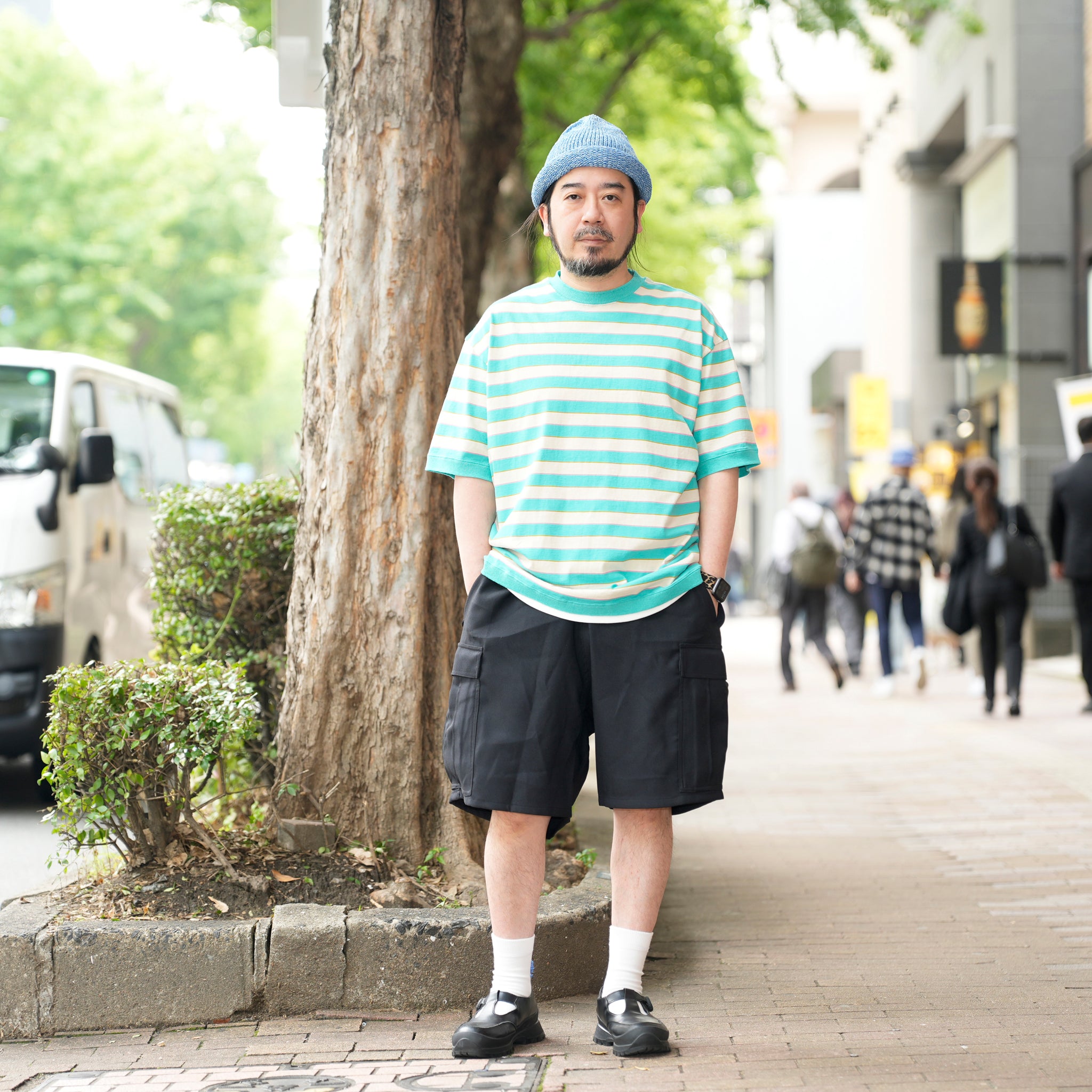 IMPRESTORE Randy shorts-sta-prest cz-imst-297 | スタプレ風ポリエステルツイル素材のカーゴショーツ | M-1951着想 | ブラック