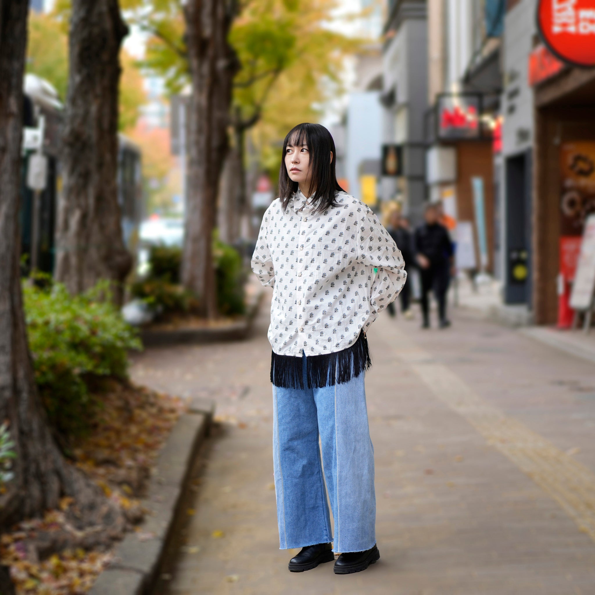 31SM00BLM118WHT | William Fringe Shirt | Color:White【SISTER JANE_シスタージェーン】【archive】