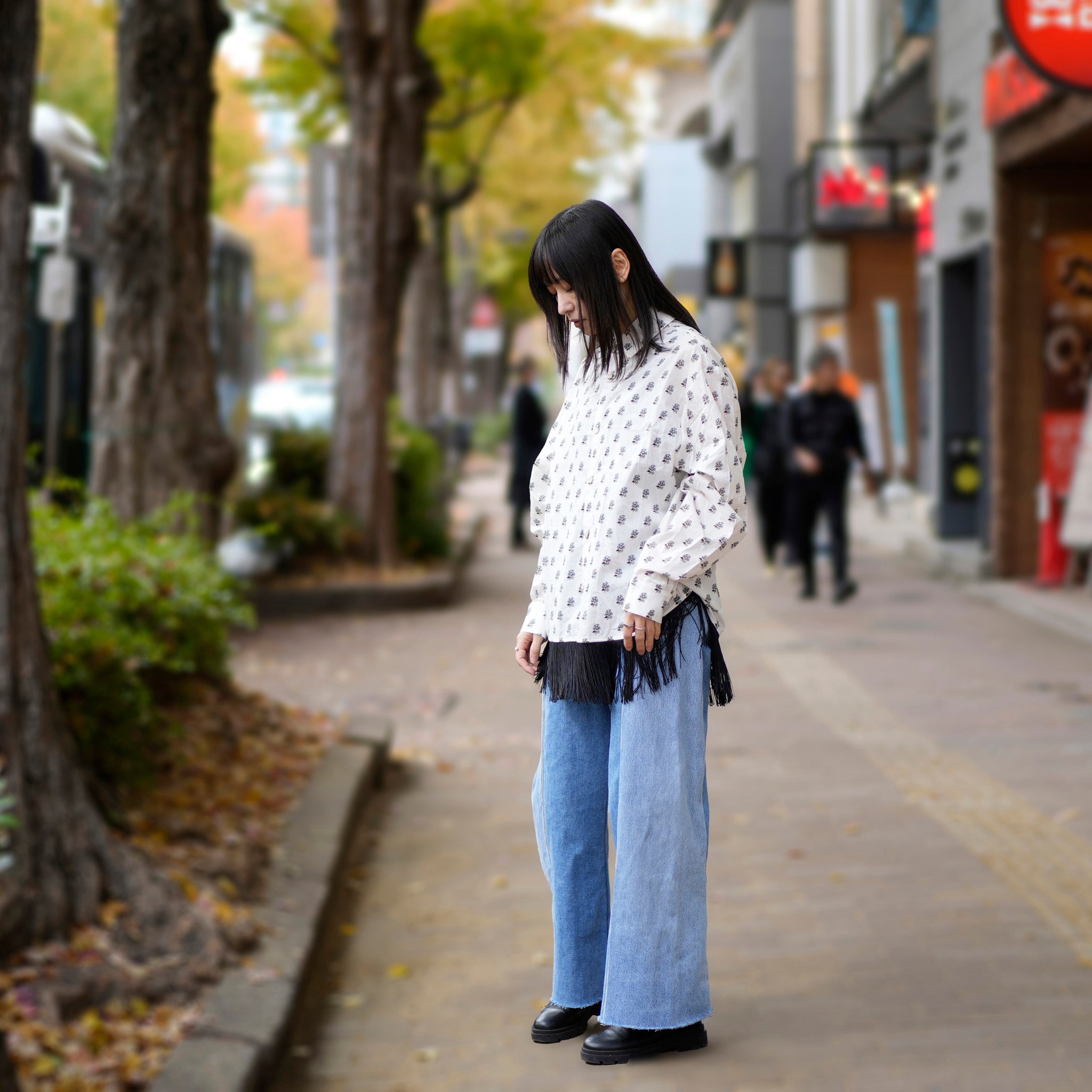 31SM00BLM118WHT | William Fringe Shirt | Color:White【SISTER JANE_シスタージェーン】【archive】