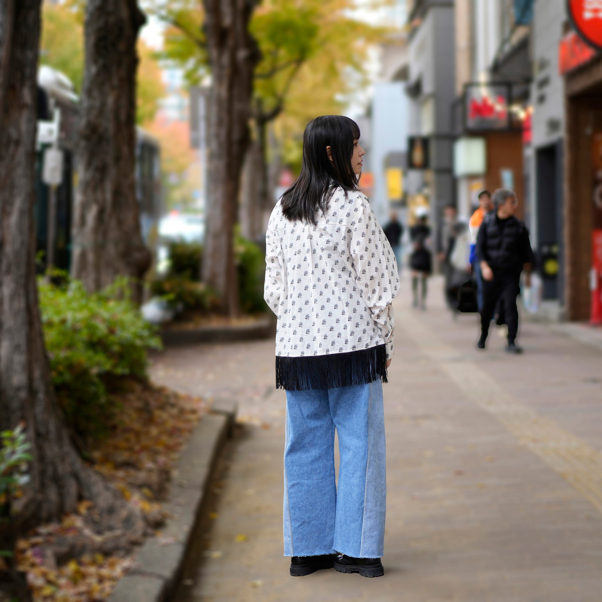 31SM00BLM118WHT | William Fringe Shirt | Color:White【SISTER JANE_シスタージェーン】【archive】