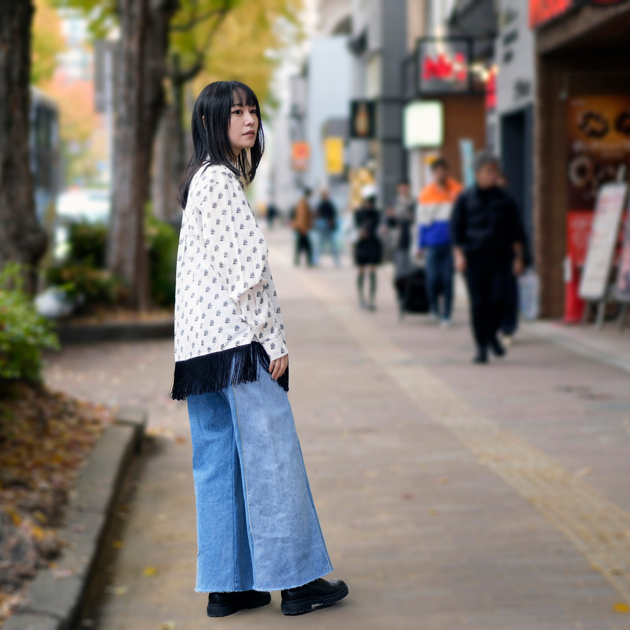 31SM00BLM118WHT | William Fringe Shirt | Color:White【SISTER JANE_シスタージェーン】【archive】
