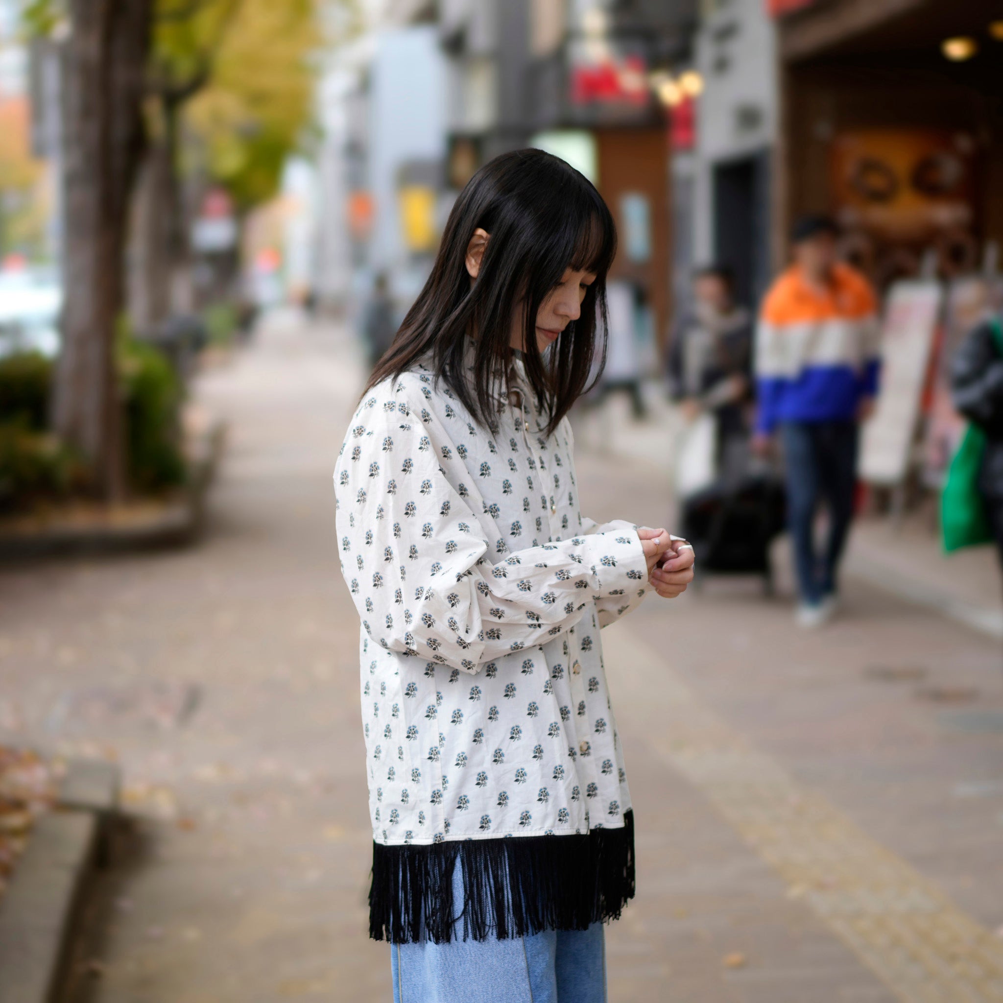 31SM00BLM118WHT | William Fringe Shirt | Color:White【SISTER JANE_シスタージェーン】【archive】