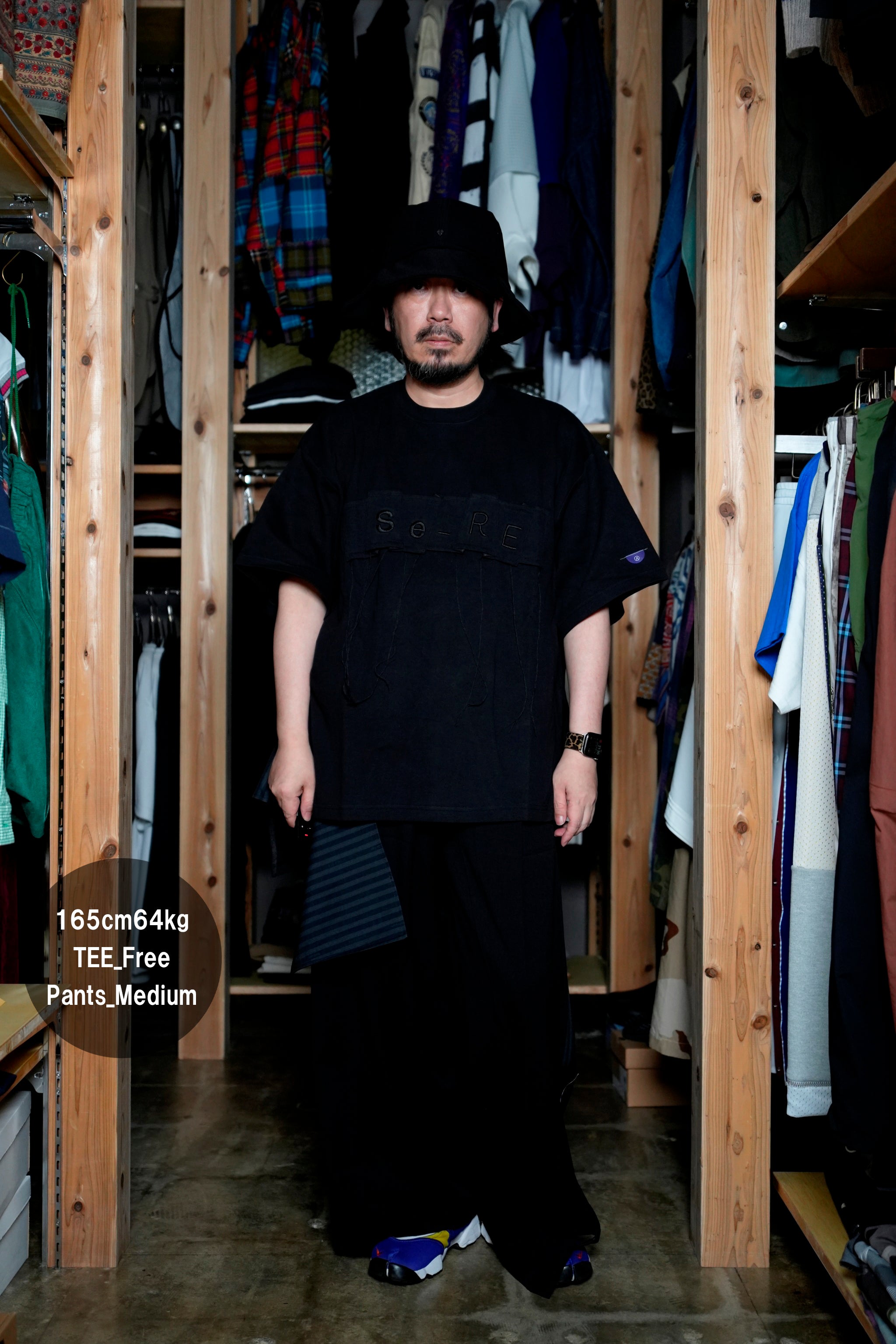 SNS24-RE-P02 | SeRE:SOP trousers -BLACK 【SEIVSON_セイブソン】【archive】