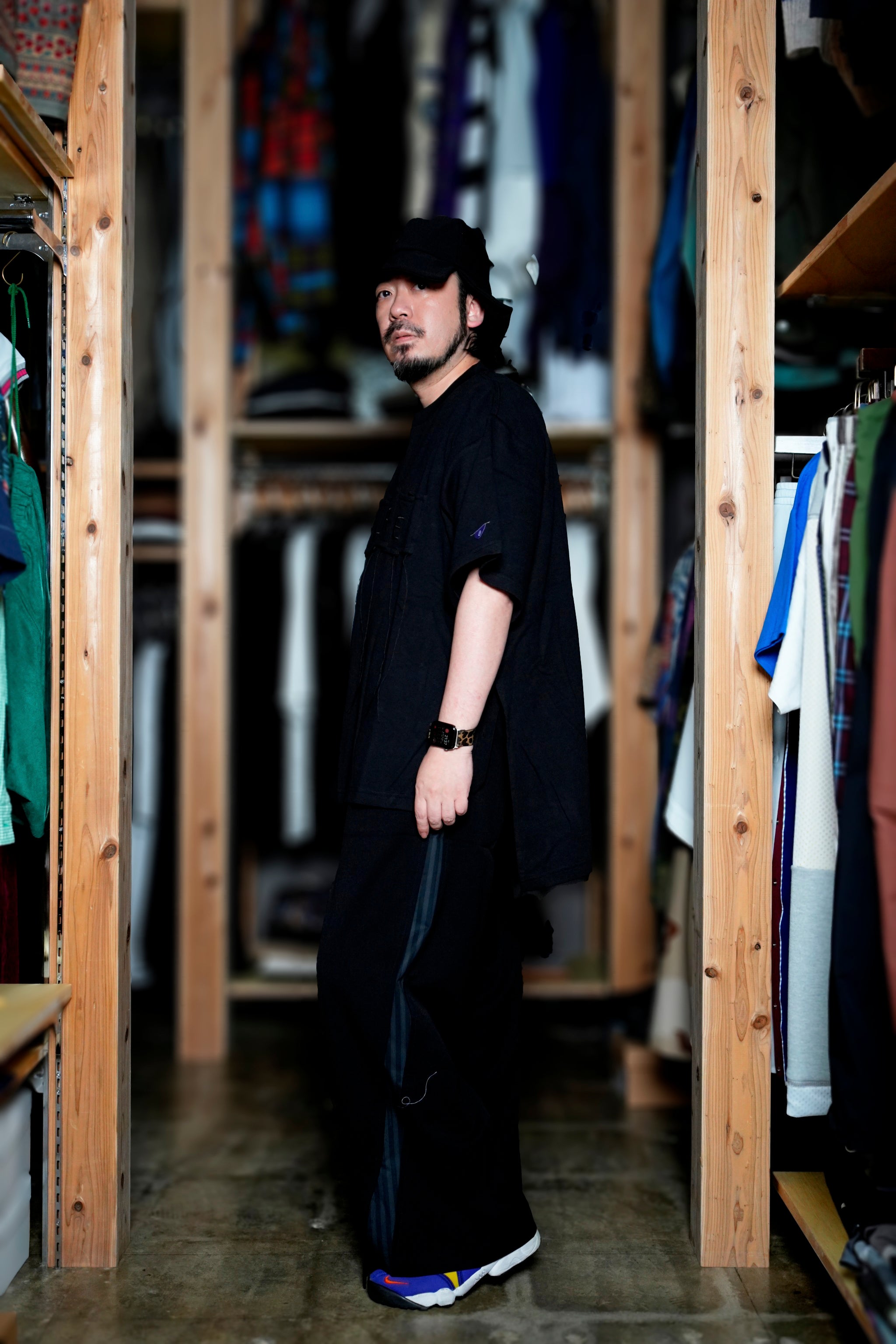SNS24-RE-P02 | SeRE:SOP trousers -BLACK 【SEIVSON_セイブソン】【archive】