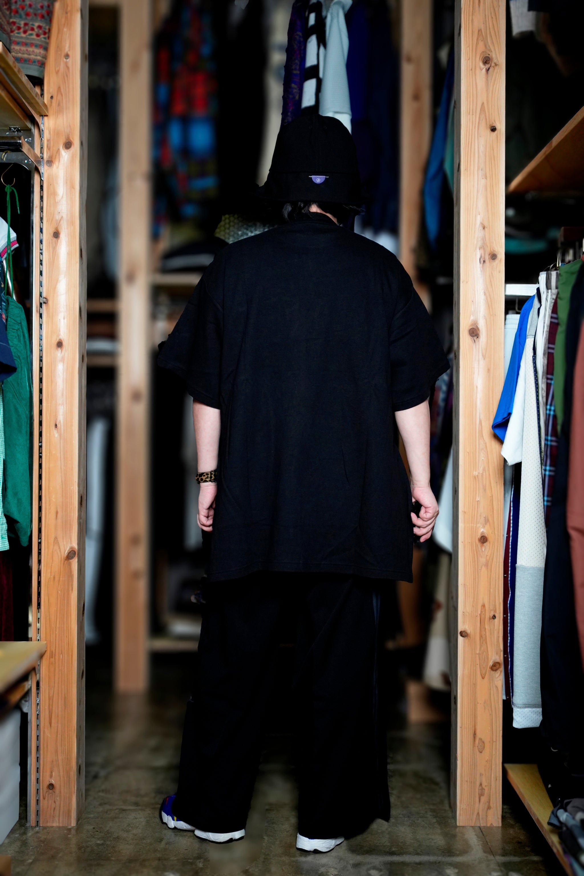 SNS24-RE-P02 | SeRE:SOP trousers -BLACK 【SEIVSON_セイブソン】【archive】