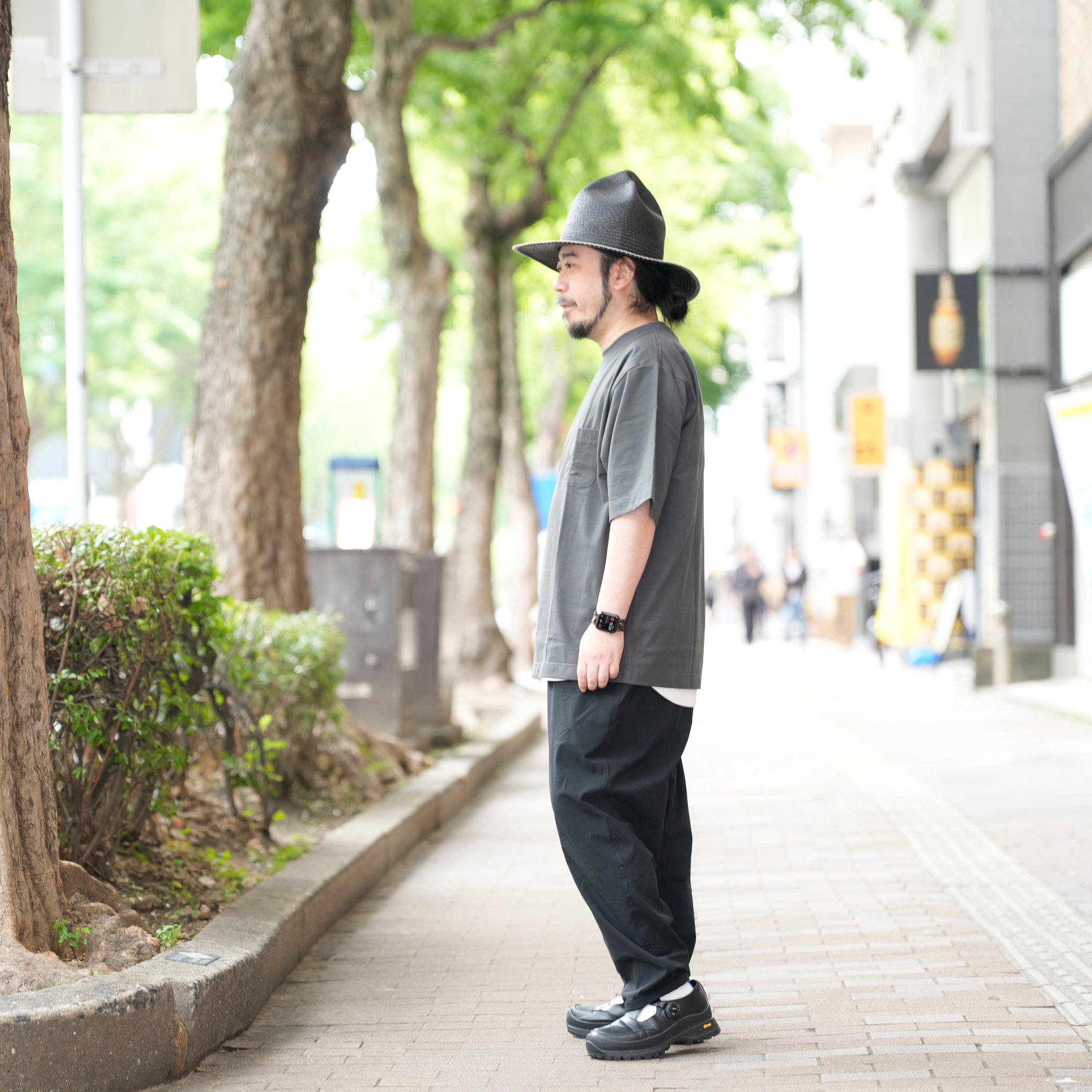 HCPN-02_Gray | AMERICAN CREW NECK PKT T-SHIRT-BALANCIRCULAR | Color:Gray【CATTA SHIRTS_カッタ シャツ】
