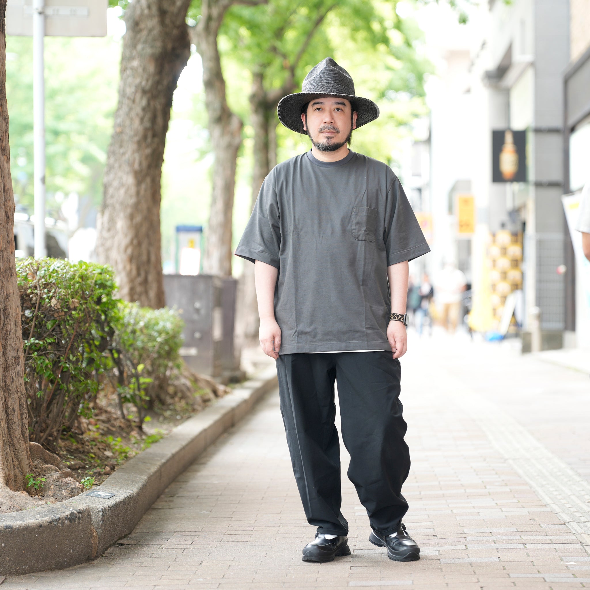 HCPN-02_Gray | AMERICAN CREW NECK PKT T-SHIRT-BALANCIRCULAR | Color:Gray【CATTA SHIRTS_カッタ シャツ】