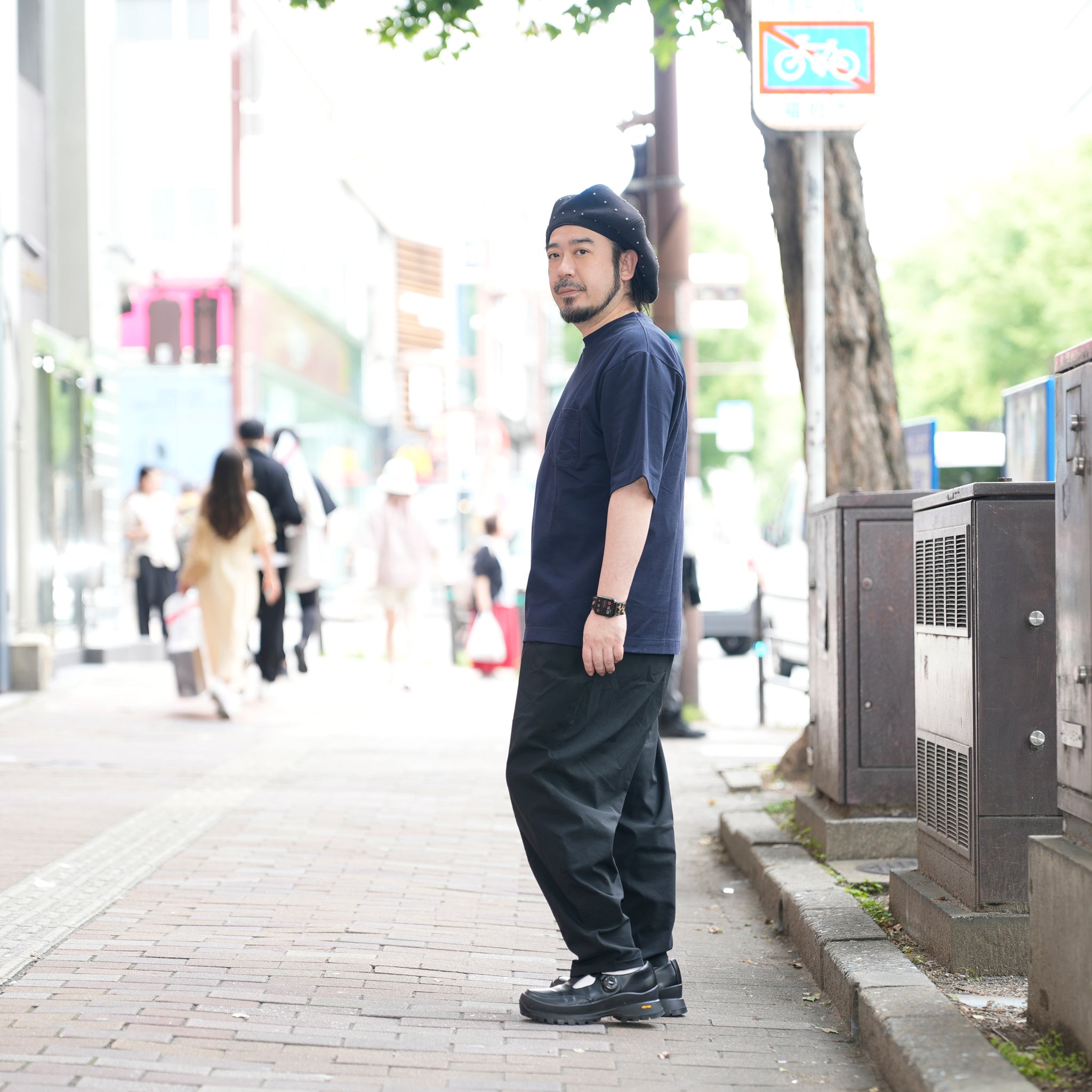 HCPN-02_Navy | AMERICAN CREW NECK PKT T-SHIRT-BALANCIRCULAR | Color:Navy【CATTA SHIRTS_カッタ シャツ】