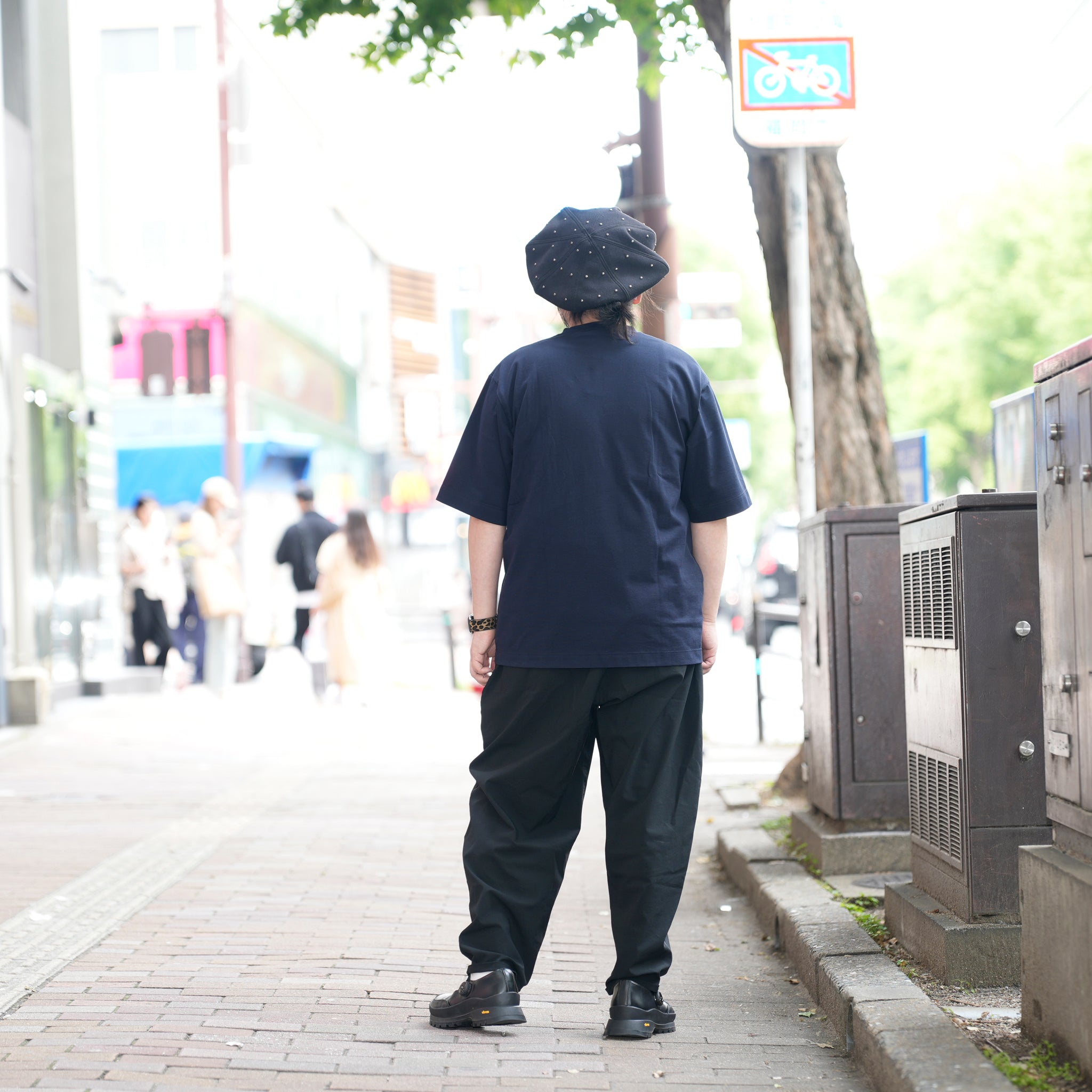 HCPN-02_Navy | AMERICAN CREW NECK PKT T-SHIRT-BALANCIRCULAR | Color:Navy【CATTA SHIRTS_カッタ シャツ】