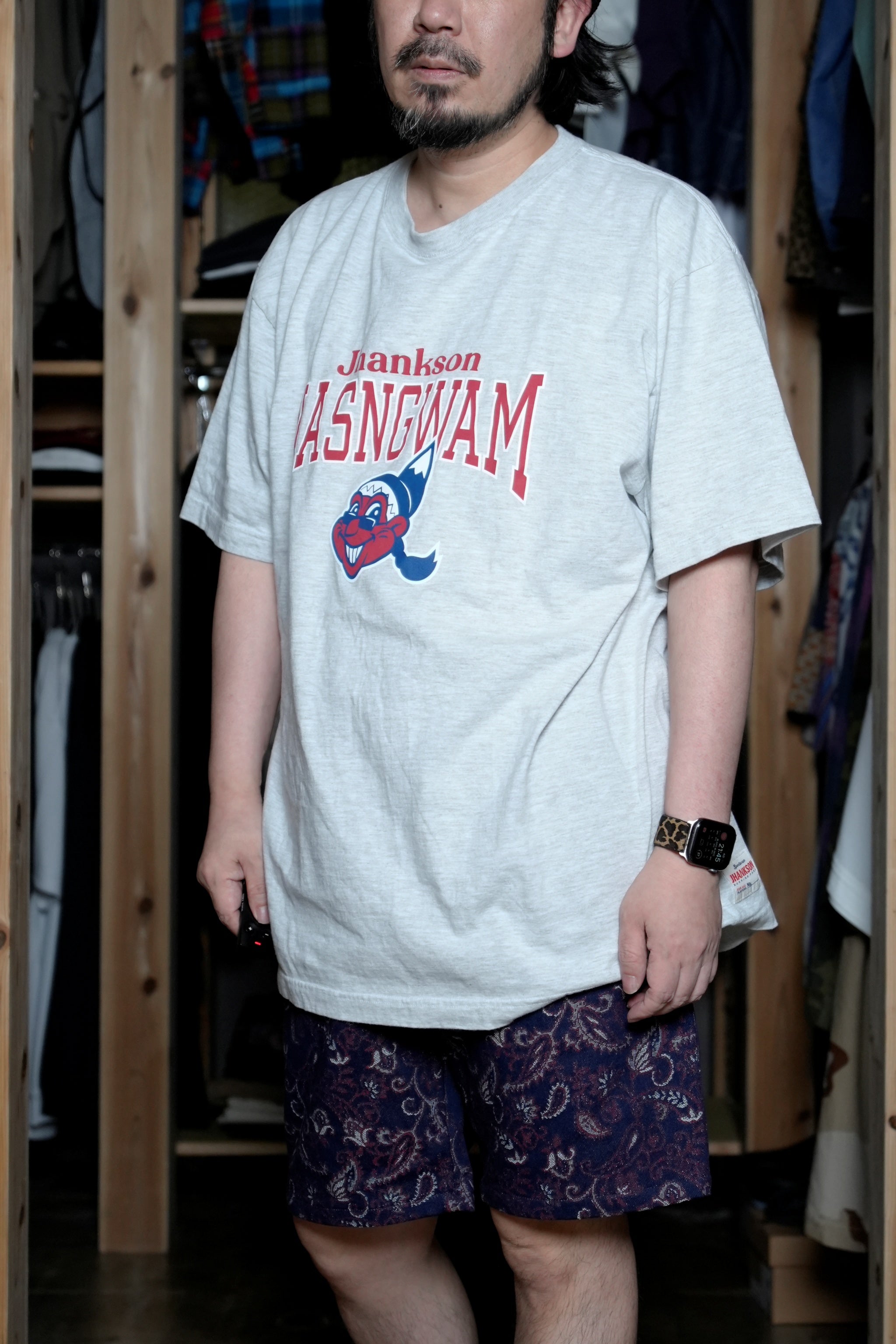 JC2484907 | Nasngwam.×Jhanksn PARK TEE | Color:Navy / Ash Gray【NASNGWAM_ナスングワム】【ネコポス選択可能】