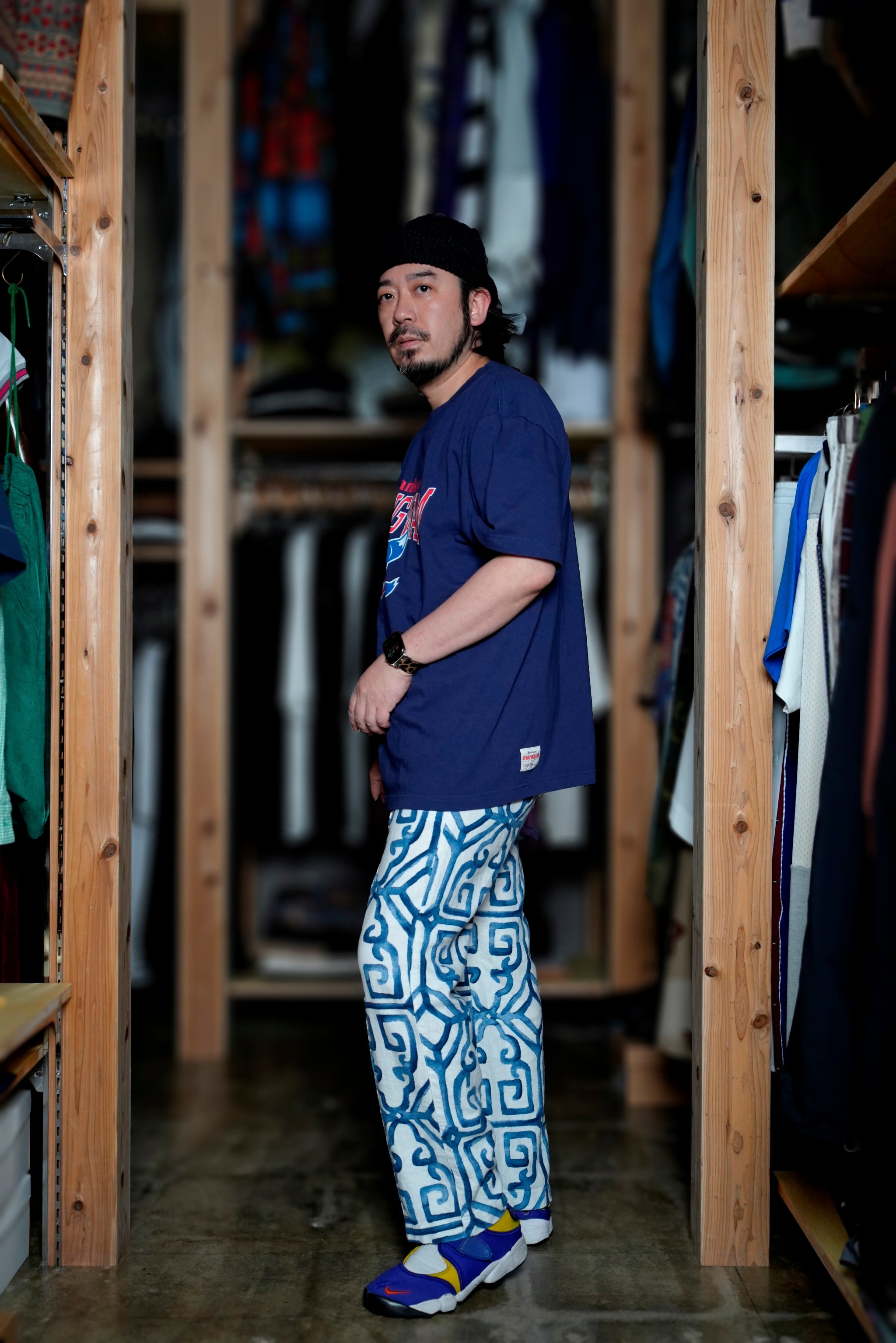 JC2484907 | Nasngwam.×Jhanksn PARK TEE | Color:Navy / Ash Gray【NASNGWAM_ナスングワム】【ネコポス選択可能】
