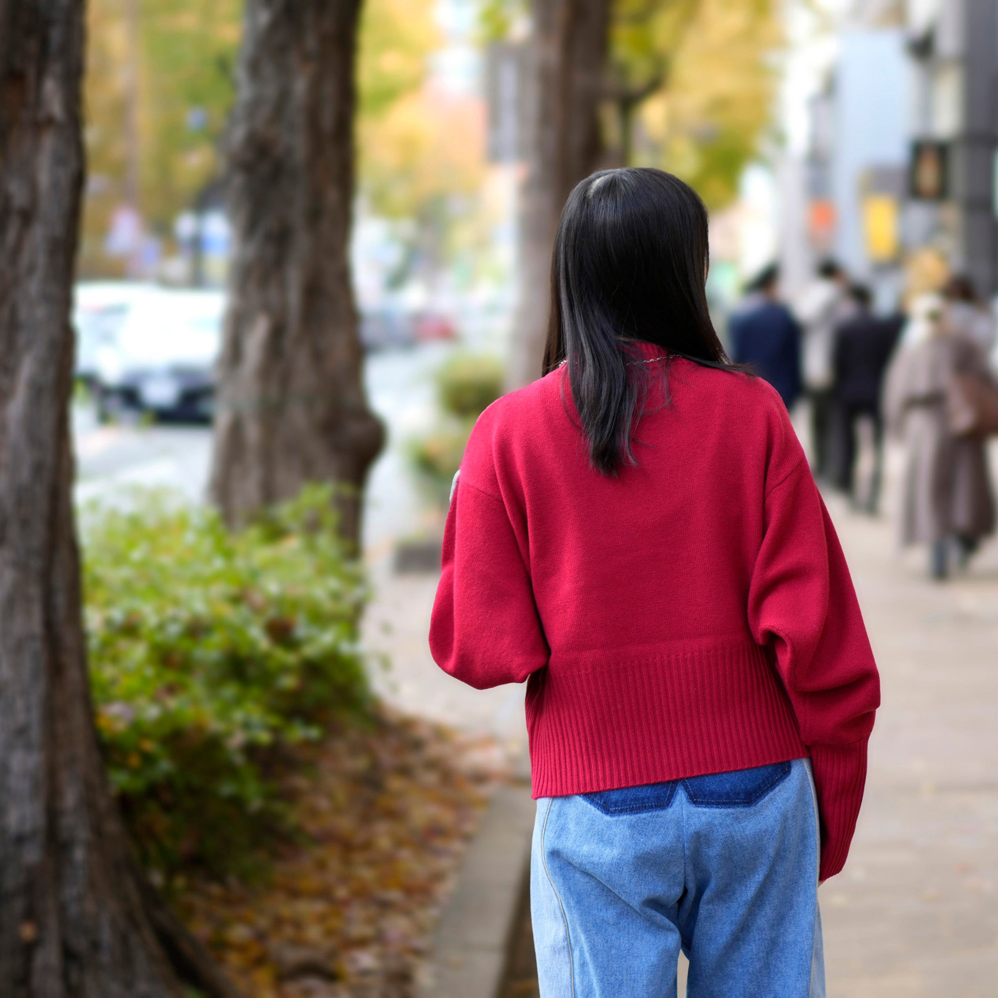 Sleeve line knit – Red | WHYTO