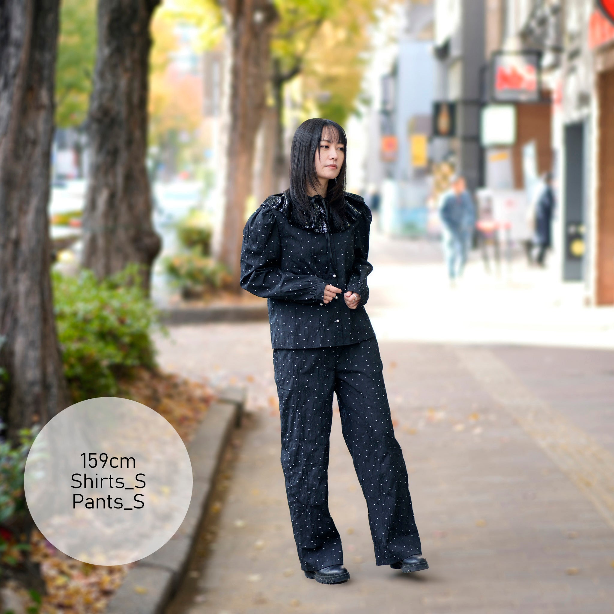 30SJ03BL1231BLK | Waltz Sequin Collar Blouse【SISTER JANE_シスタージェーン】