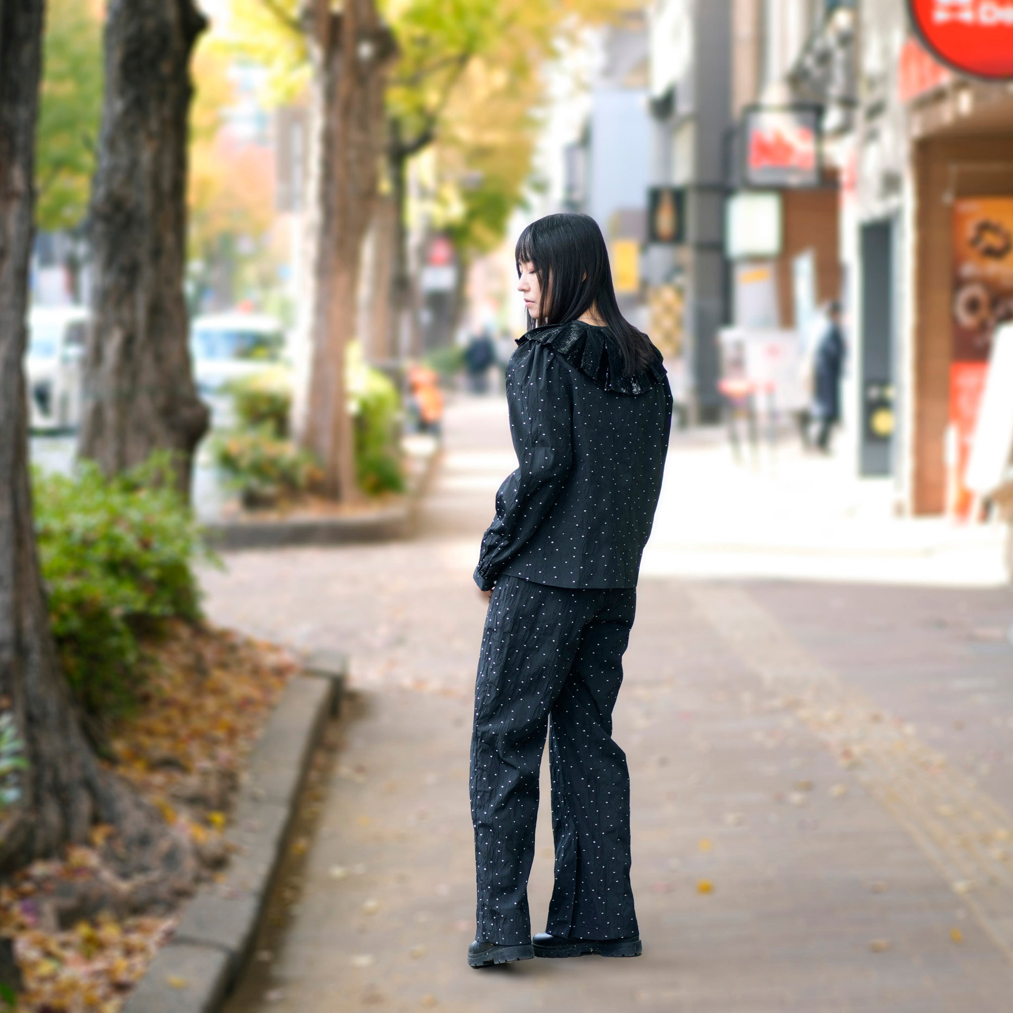 30SJ03TR216BLK | Waltz Ruffle Trousers【SISTER JANE_シスタージェーン】