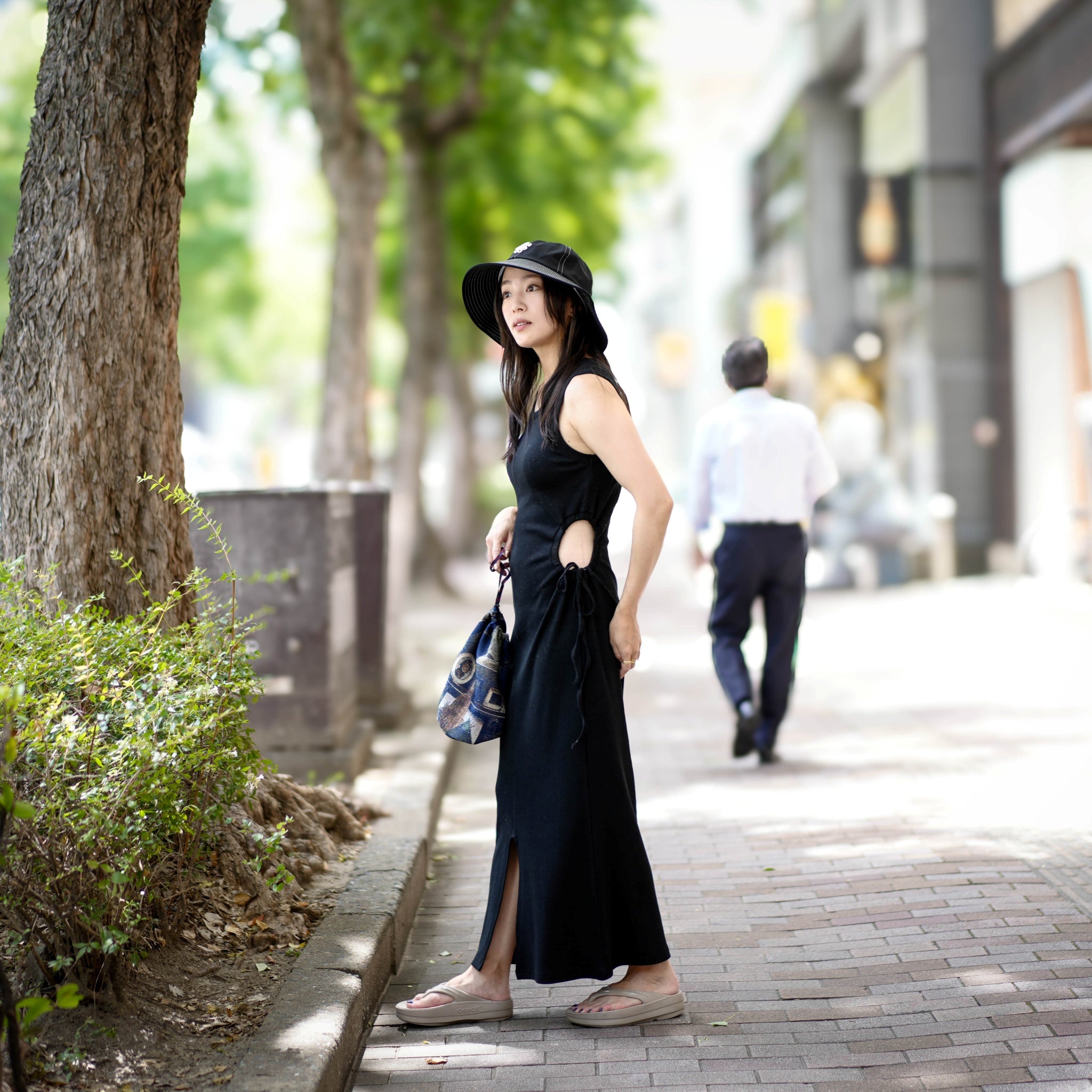 Stretch RIB Art Dress – Black | AMBERGLEAM