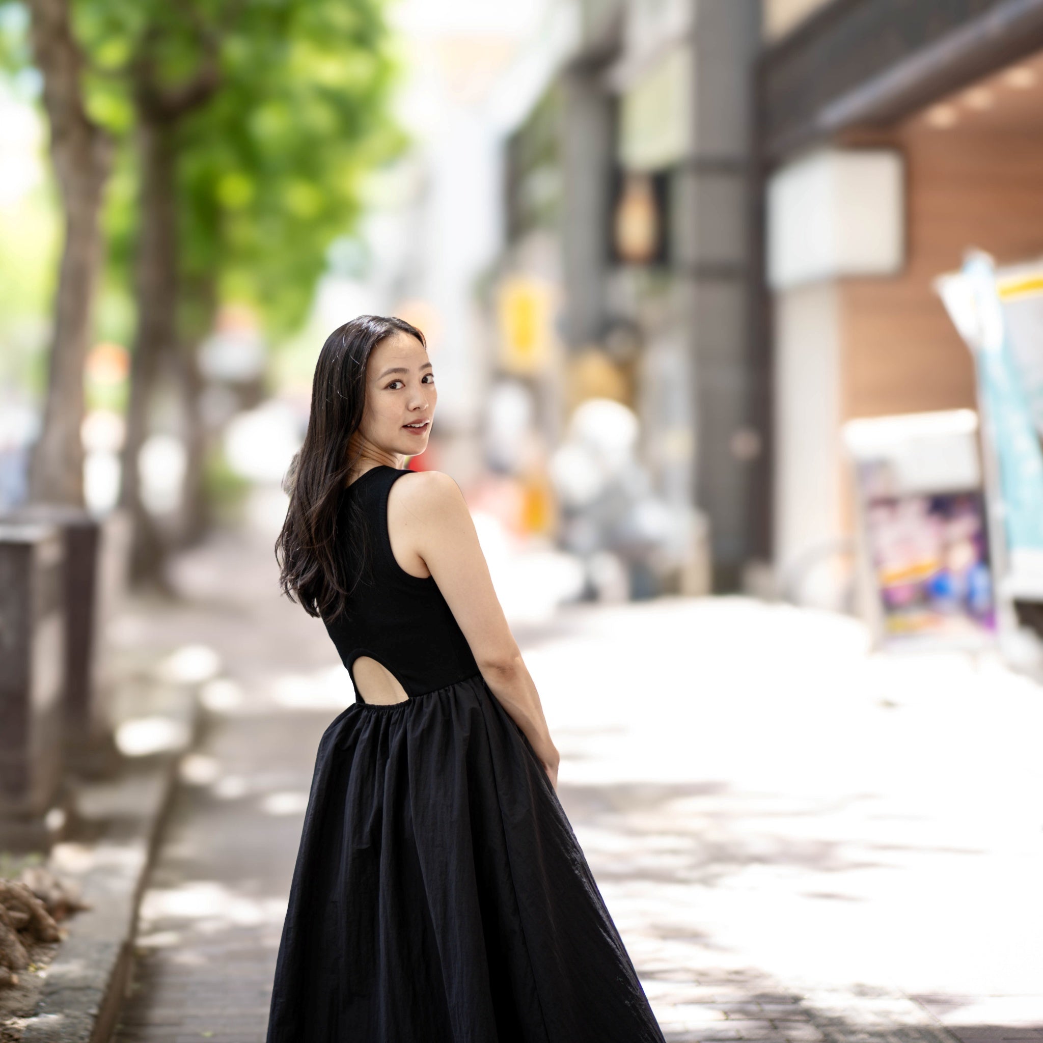 Fit&Flare MATERIAL Dress – Black | AMBERGLEAM