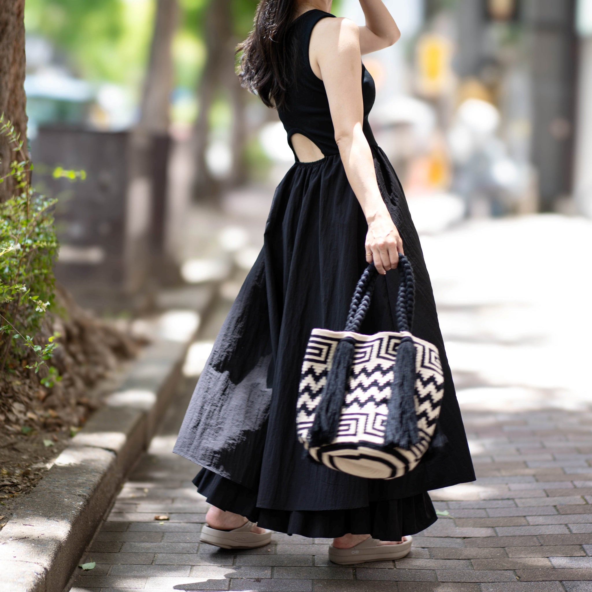 Fit&Flare MATERIAL Dress – Black | AMBERGLEAM