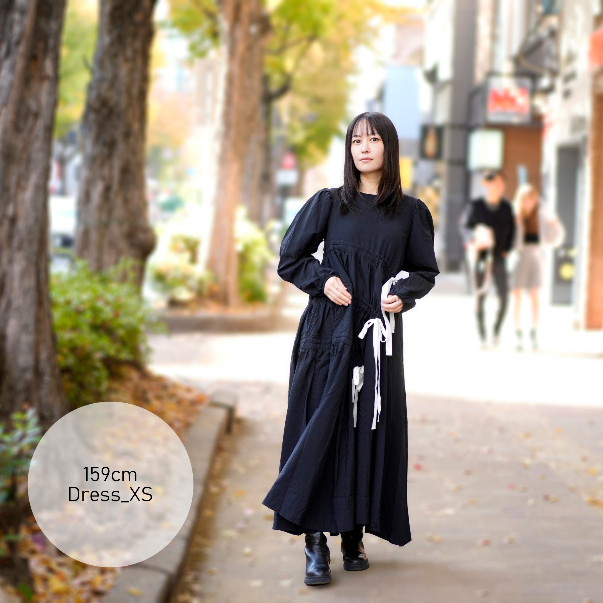 31GH00DRG931BLK | Campbell Ruched Midi Dress | Color:Black【GHOSPELL_ゴスペル】
