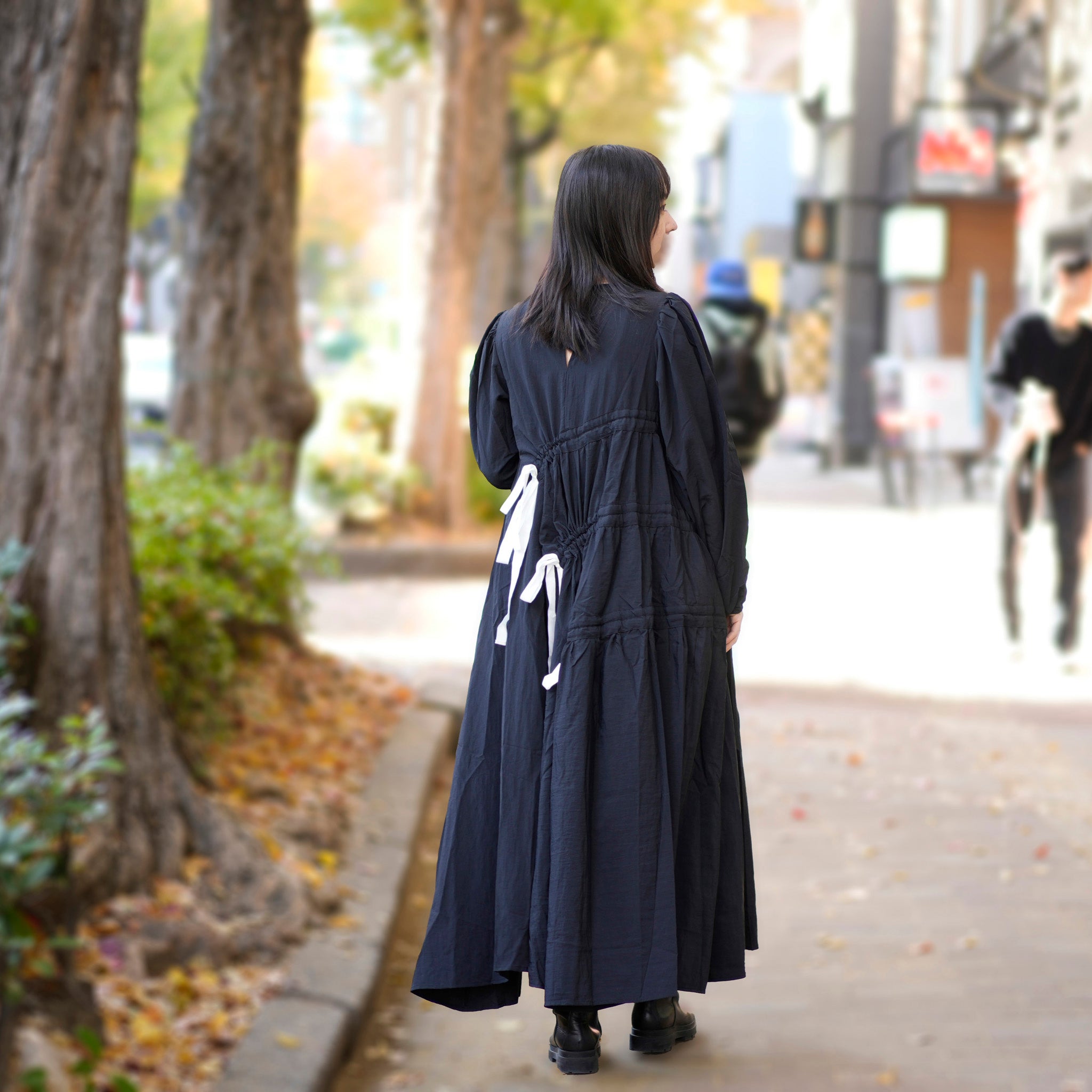 31GH00DRG931BLK | Campbell Ruched Midi Dress | Color:Black【GHOSPELL_ゴスペル】【archive】